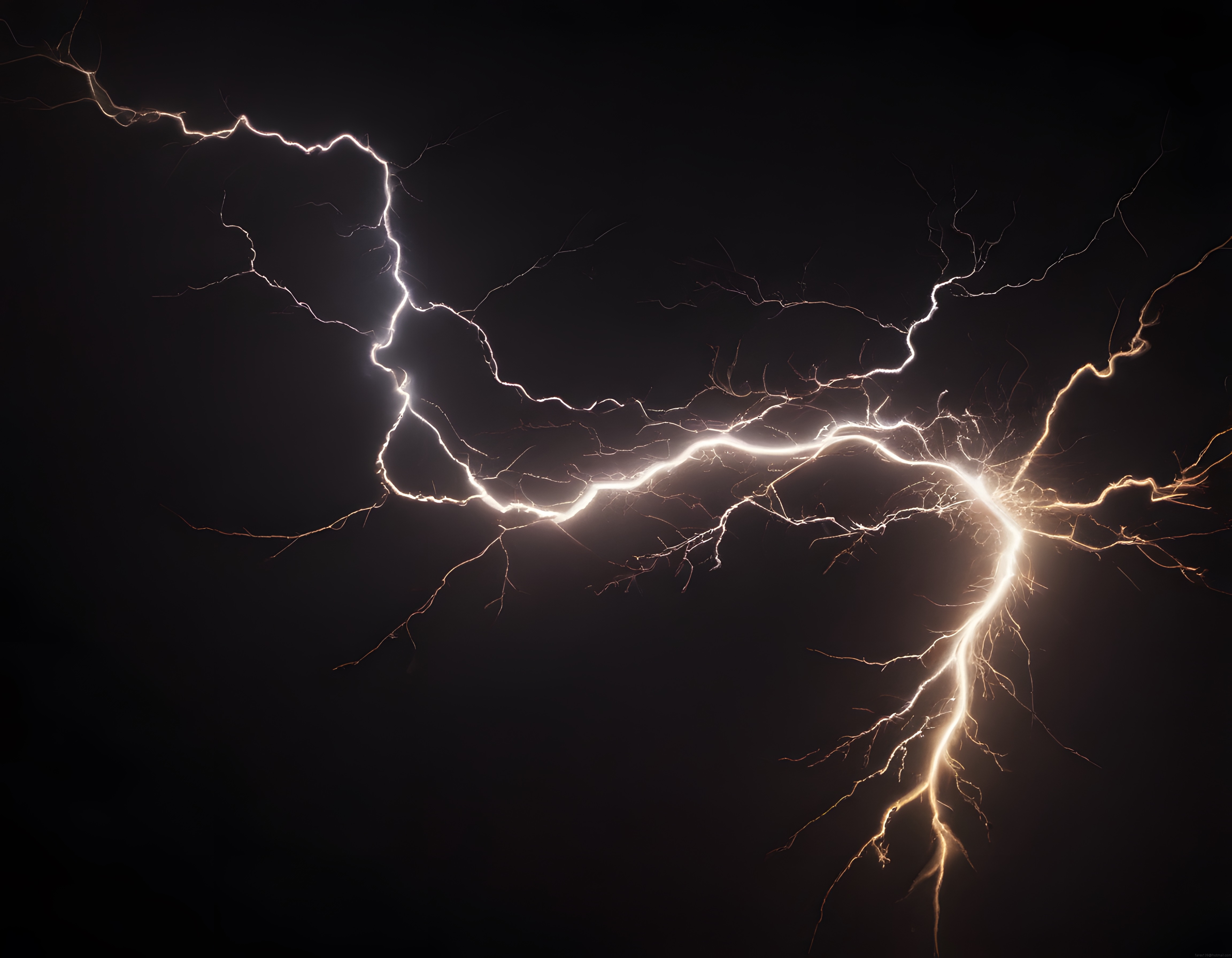 Kasvetli Gece Göklerinde Doğanın Elektriksel Gücünü Gösteren Yıldırım