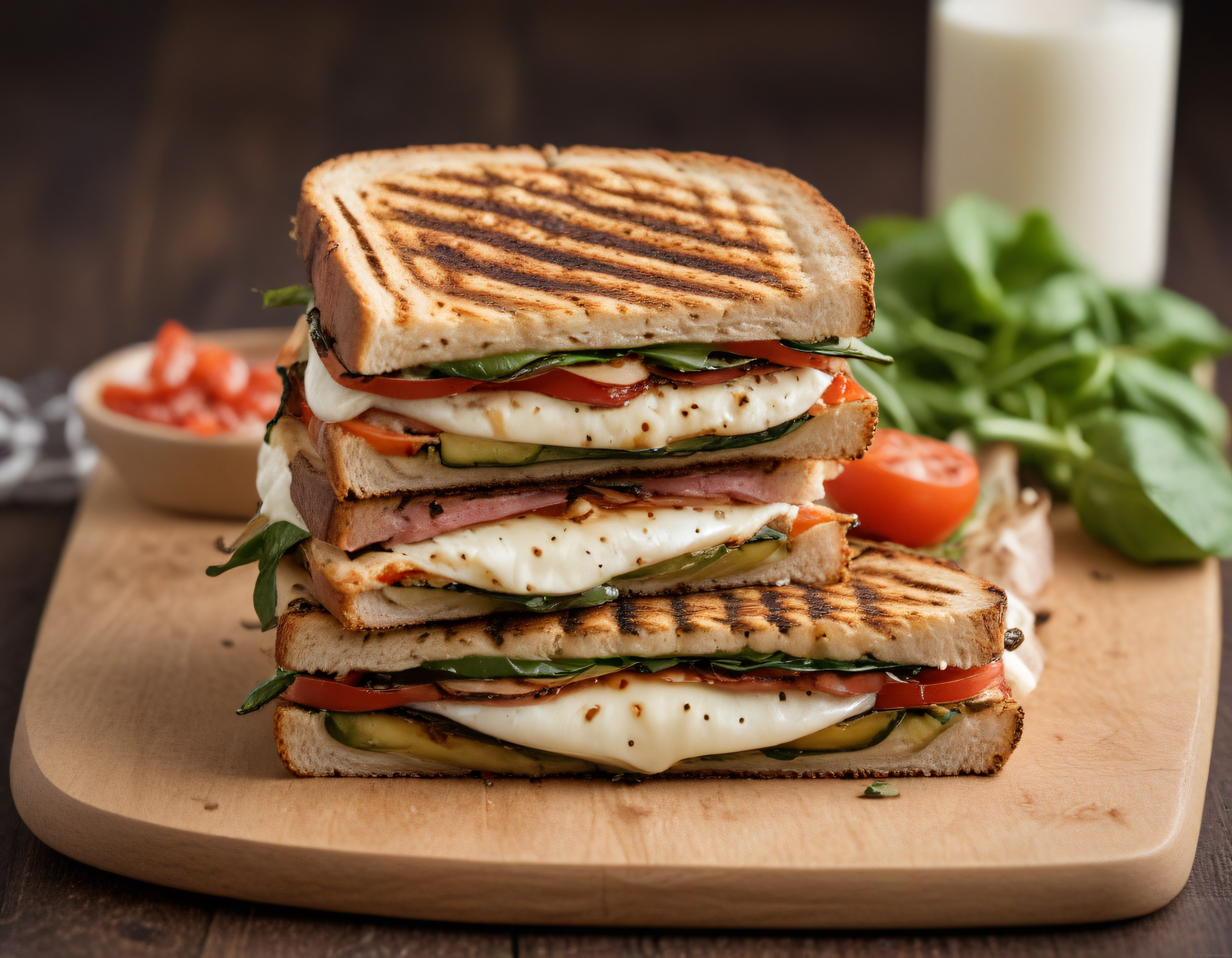 Kat Kat Mozzarella ve Domatesli Izgara Tost Sandviç ile Kahvaltı Keyfi
