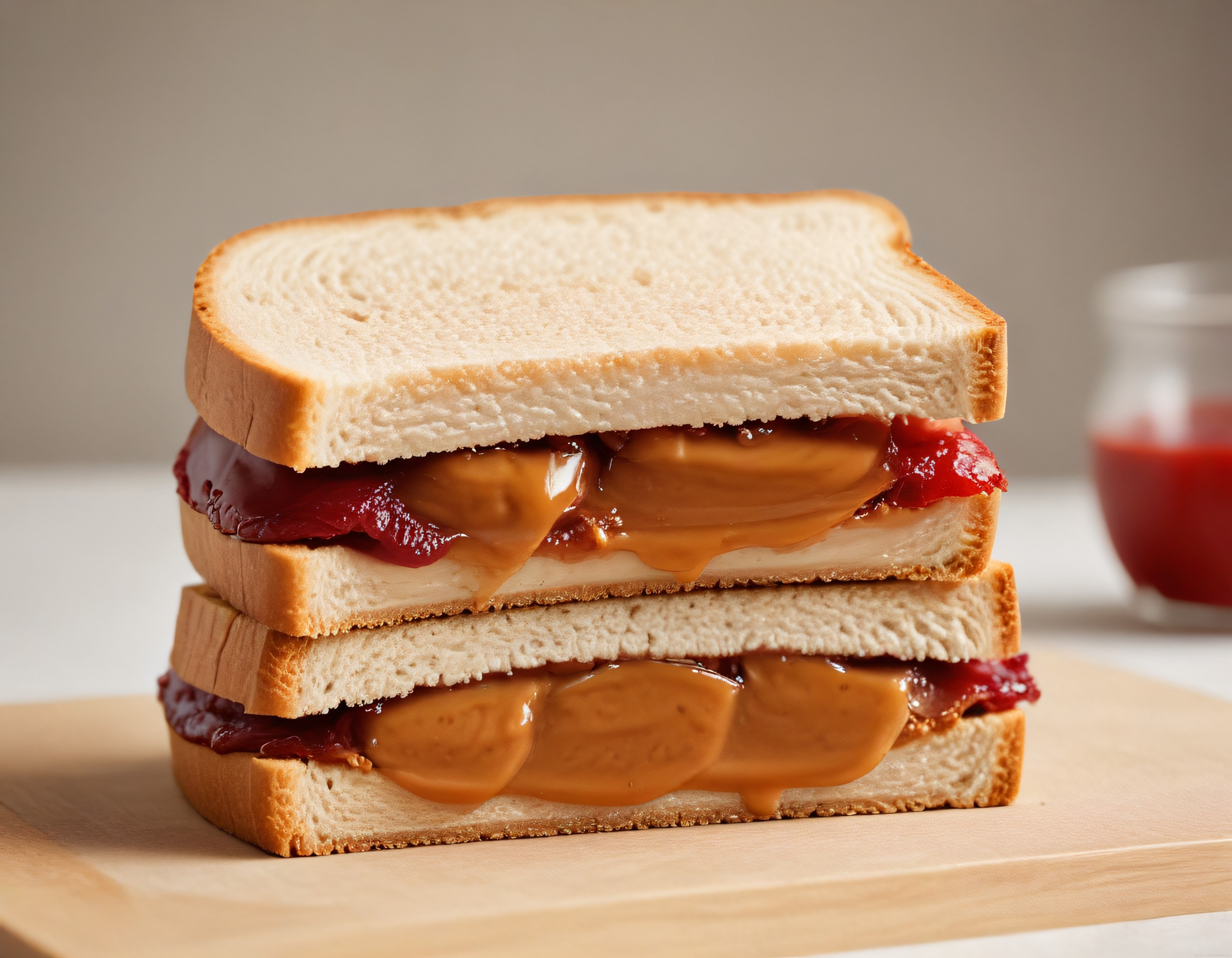 Kat Kat Tost Ekmeğinde Fıstık Ezmesi ve Çilek Reçelli Sandviç Tarifi