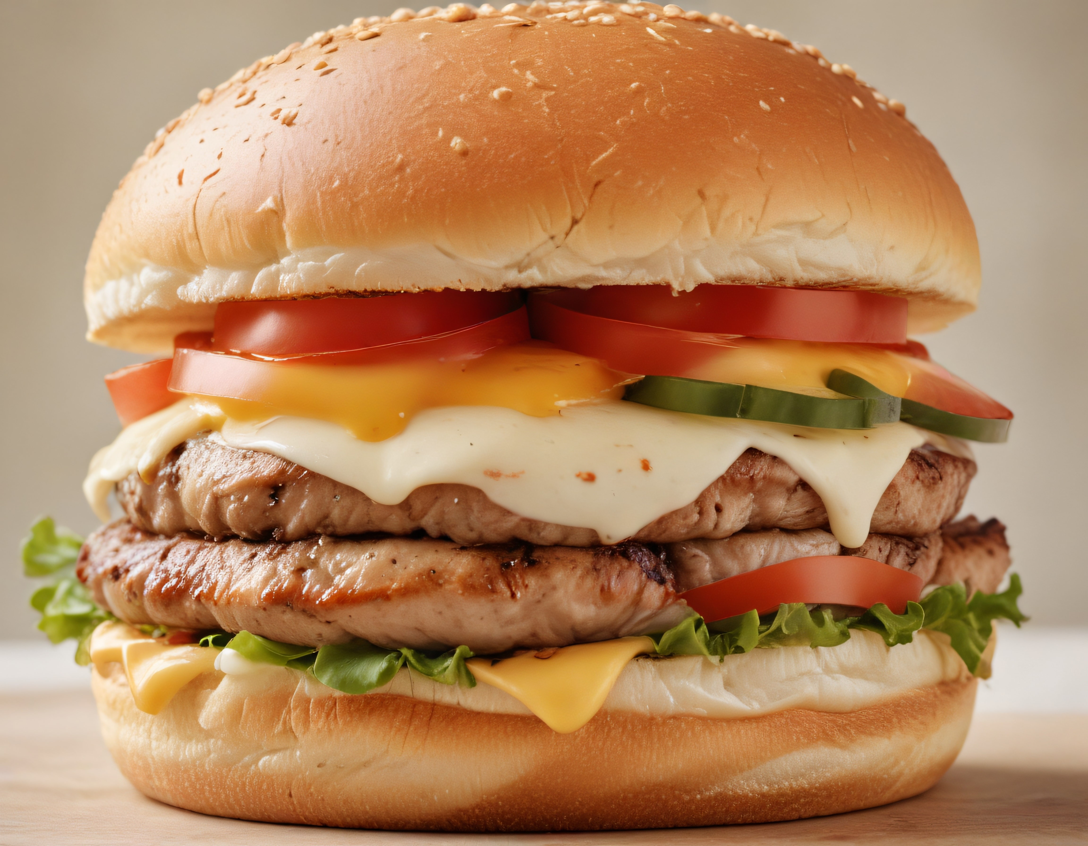 Katmanlarıyla Göz Kamaştıran Çift Katlı Izgara Köfteli Susamlı Gourmet Burger