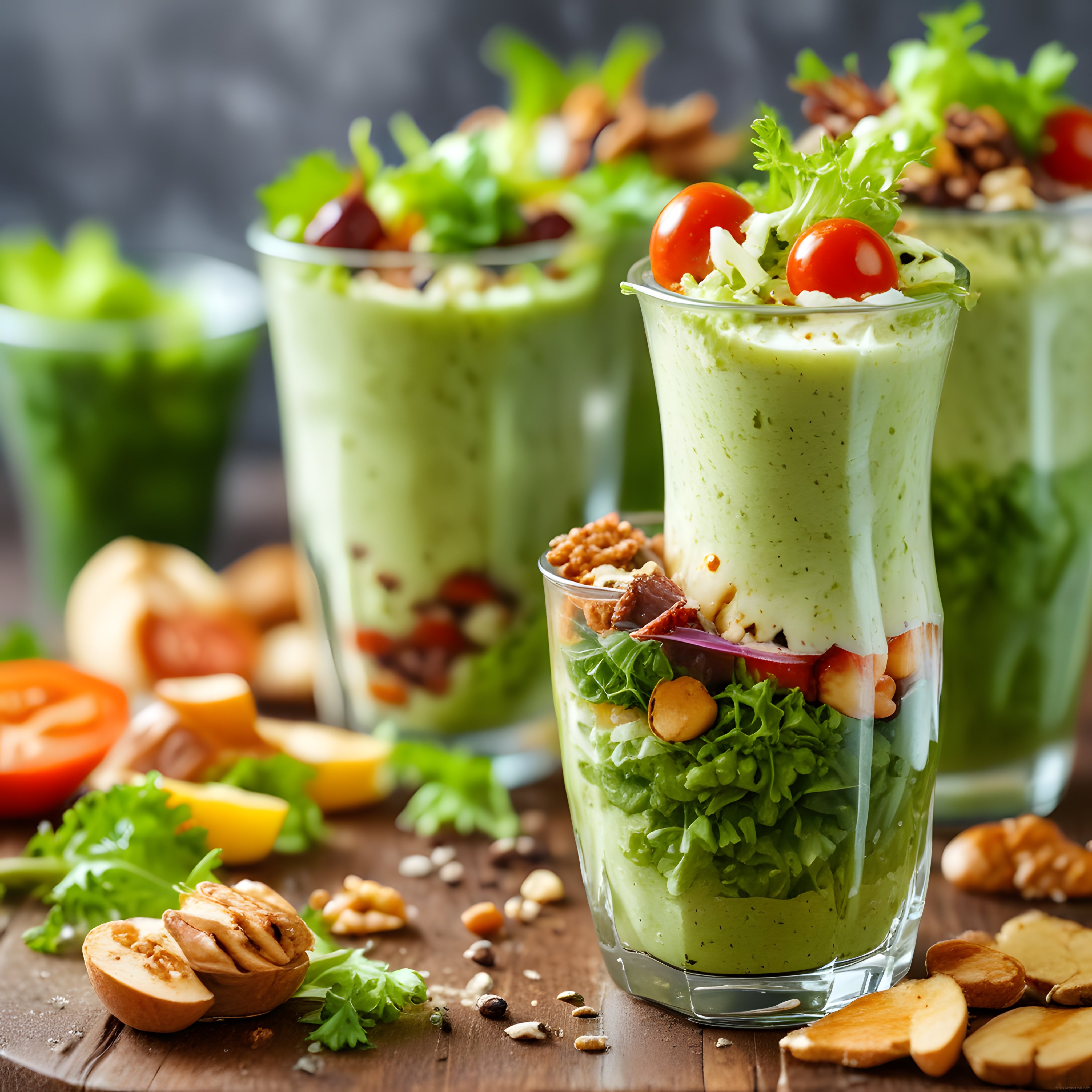 Katmanlı Bardakta Avokadolu Yeşil Salata: Sağlıklı ve Pratik Sunum Fikri