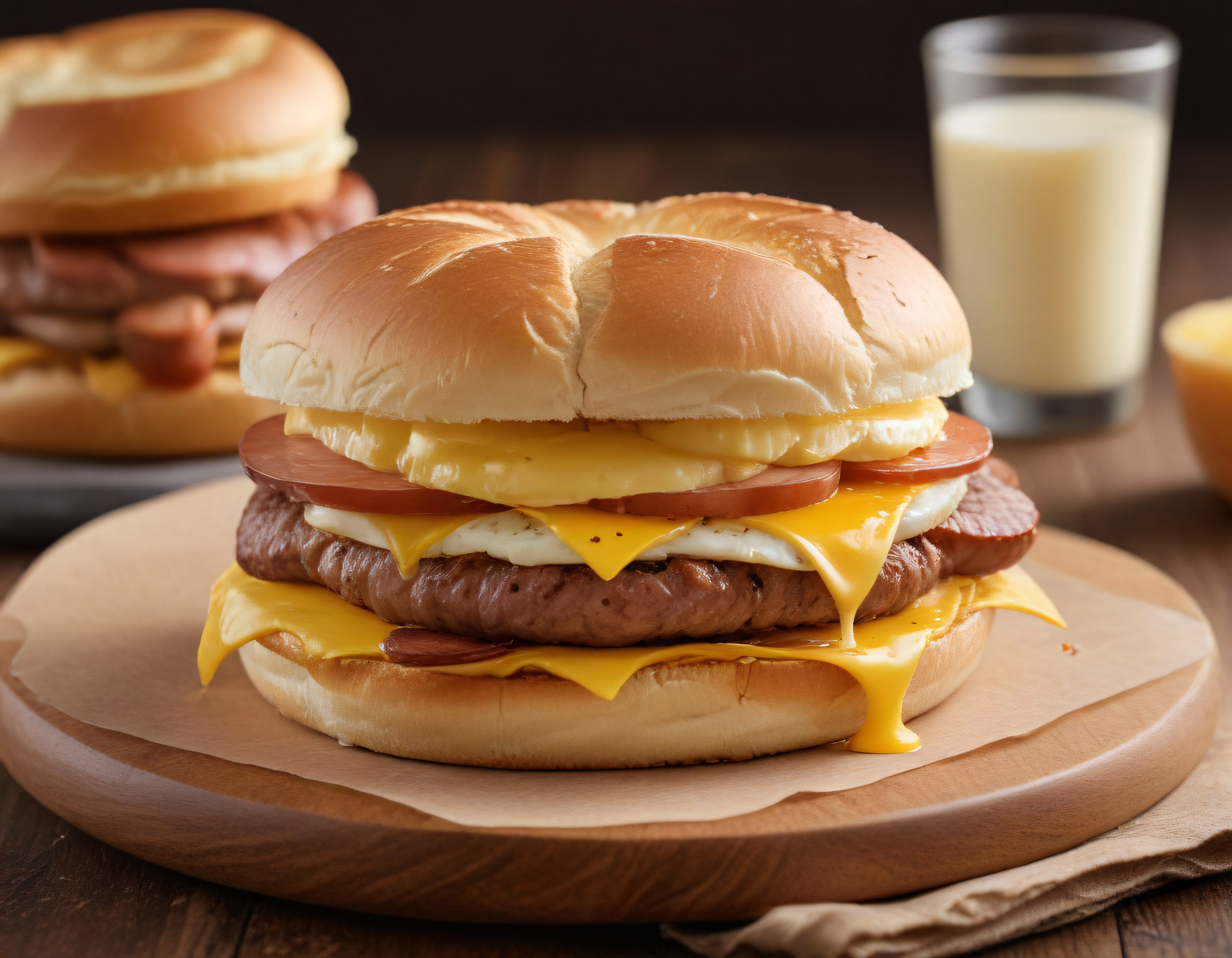 Katmanlı kahvaltı burgeri: yumurta, peynir ve domatesli efsane lezzet