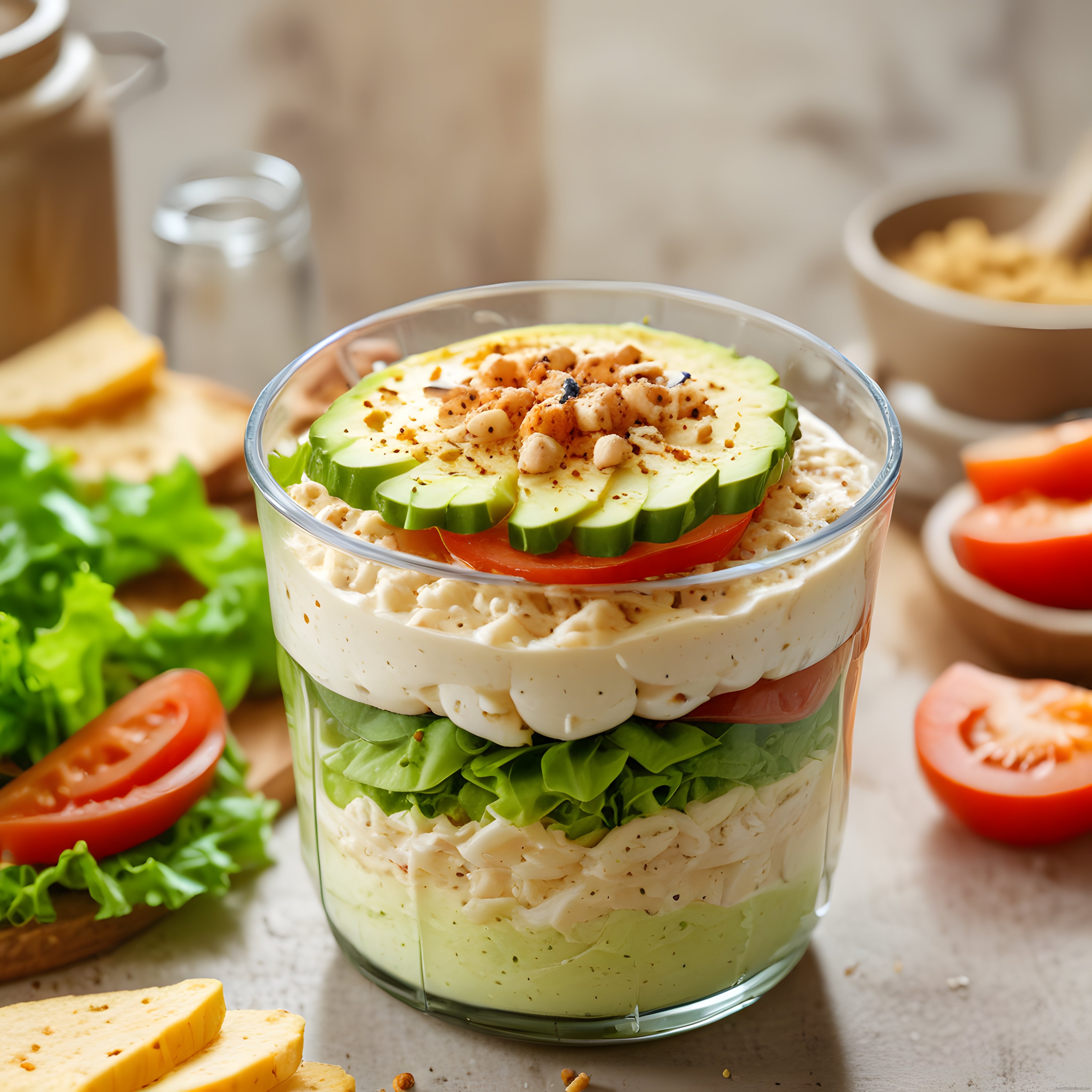 Katmanlı Tavuklu Salata Tarifi: Cam Kapta Renkli ve Besleyici Öğün
