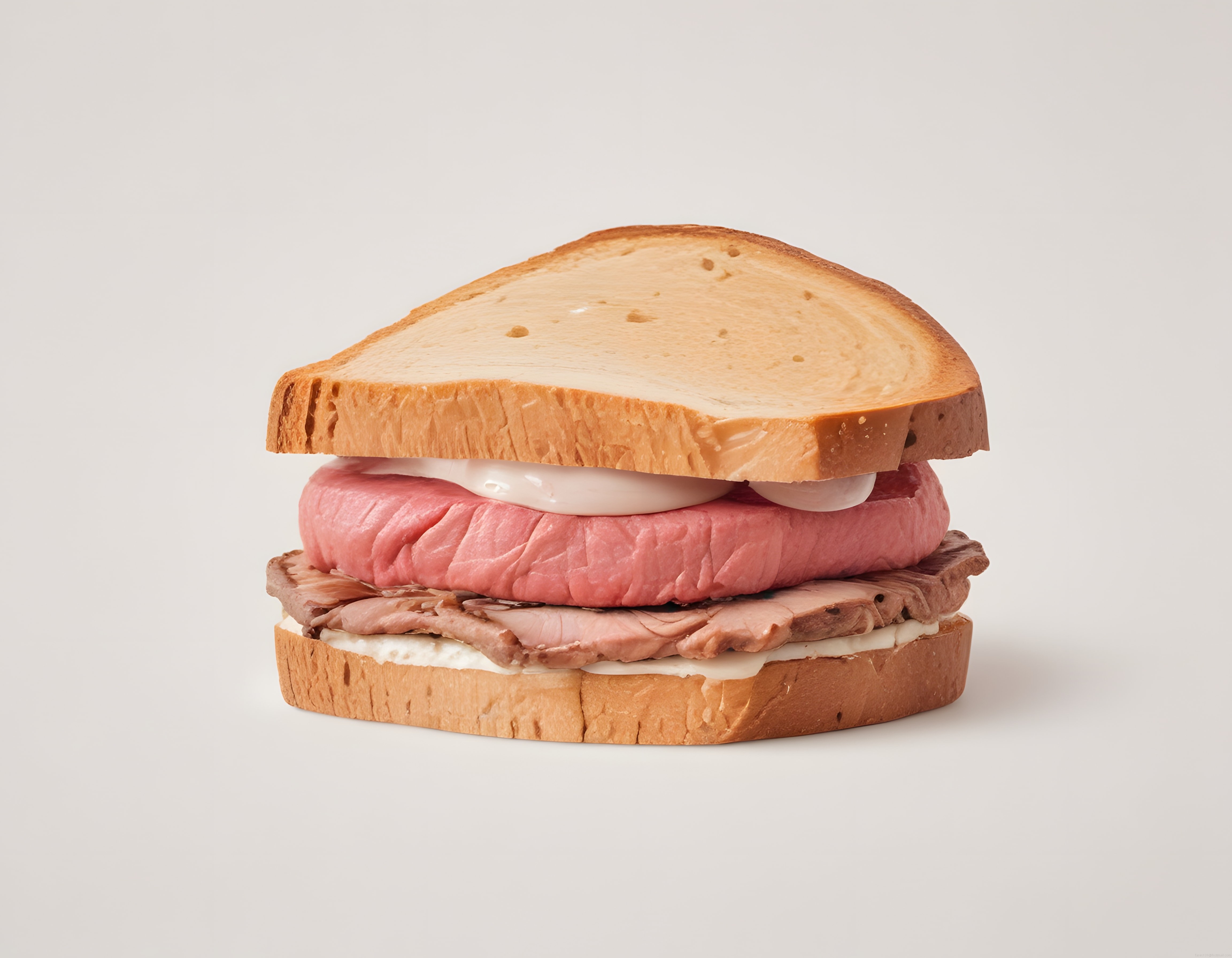 Katmanlı Tost Sandviç: Jambon, Roast Beef ve Yumurtalı Kahvaltılık Lezzet