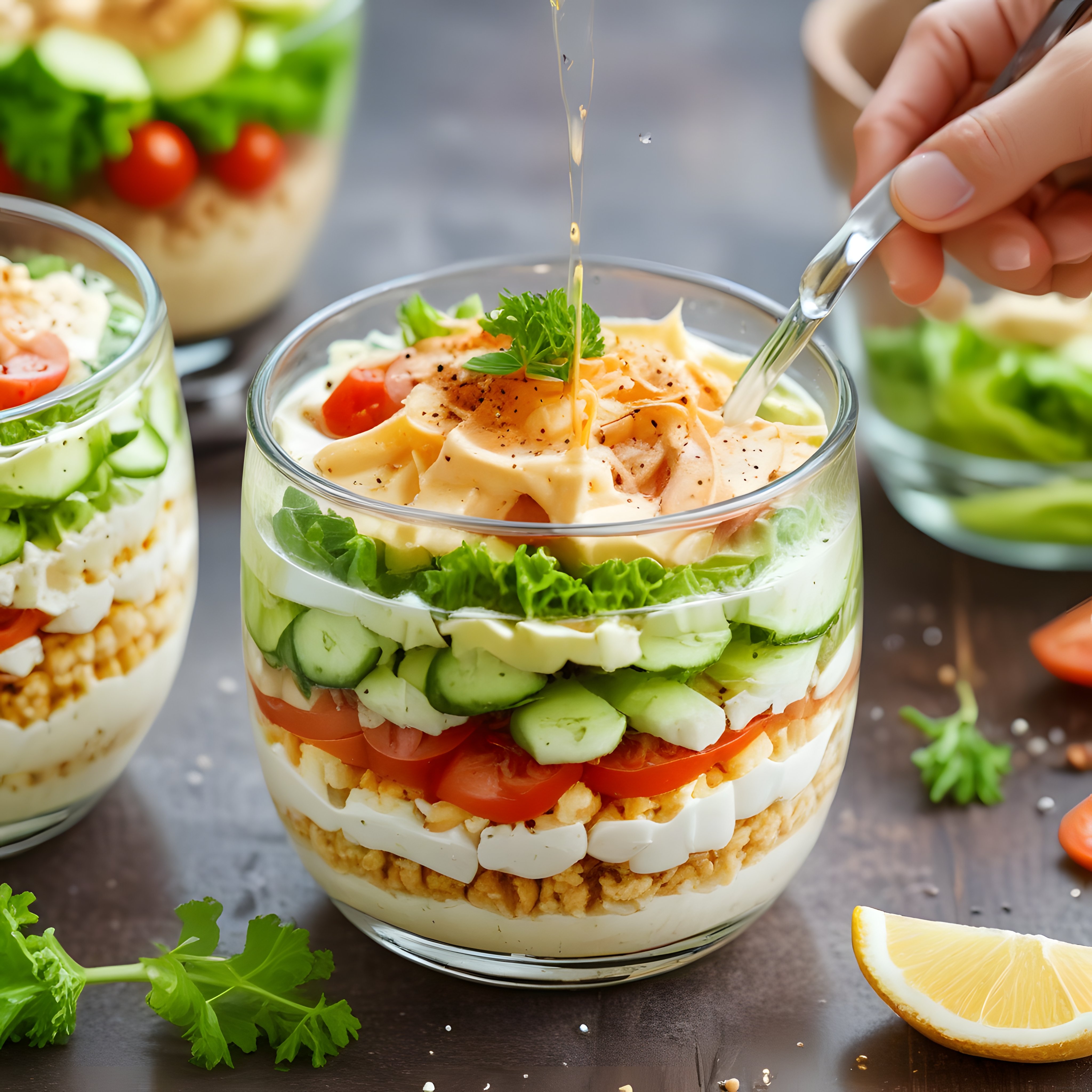 Kavanozda Katmanlı Tavuklu Salata Tarifi: Sağlıklı ve Pratik Öğün