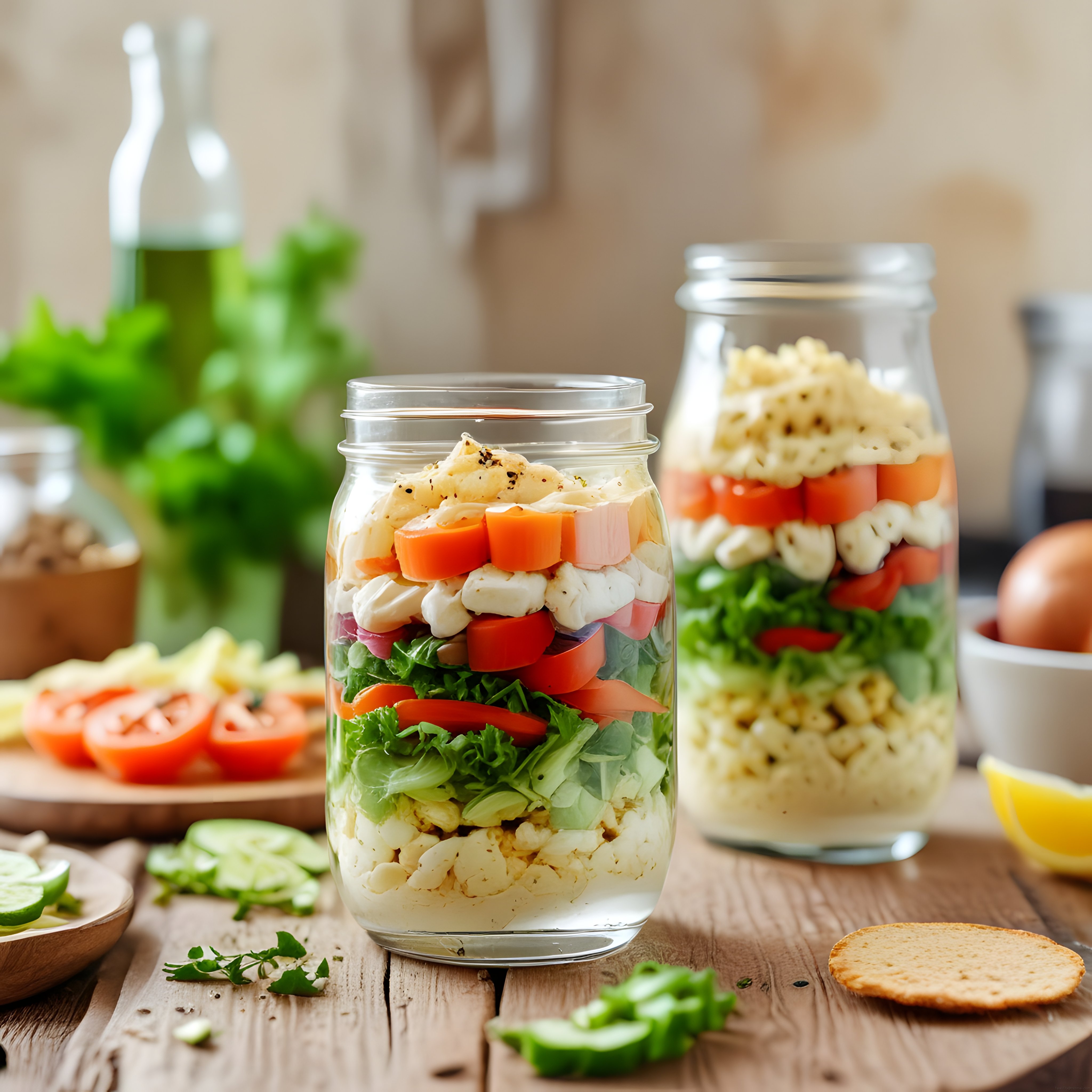 Kavanozda Pratik Katmanlı Salata ile Sağlıklı Öğün Hazırlığı Fikri