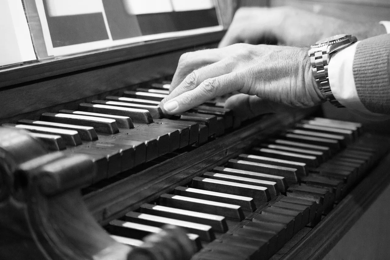 Kilise orgu tuşları - klasik müzik enstrümanı