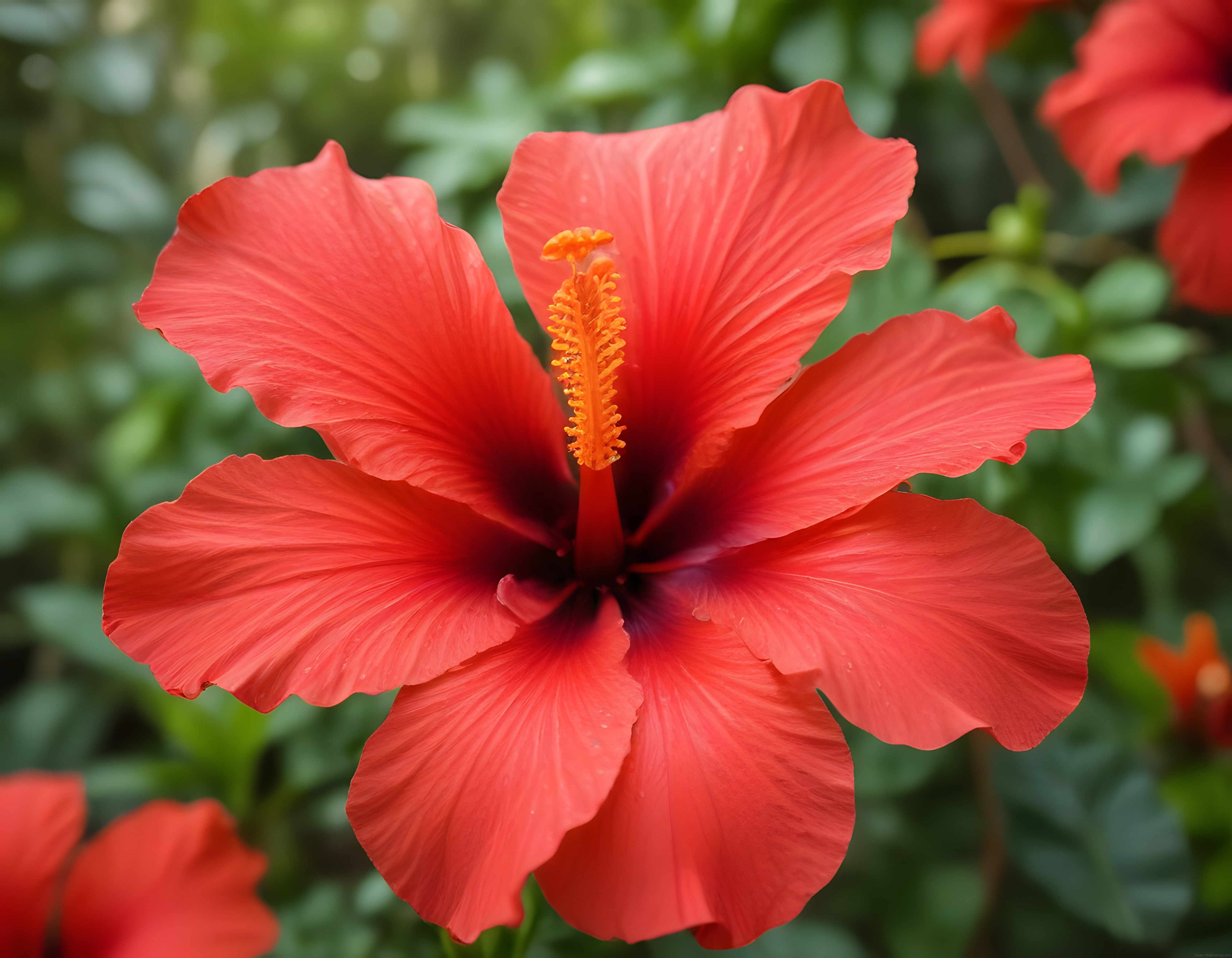 Kırmızı Hibisküs Çiçeği Makro Fotoğraf: Canlı Rengiyle Doğanın Güzelliği