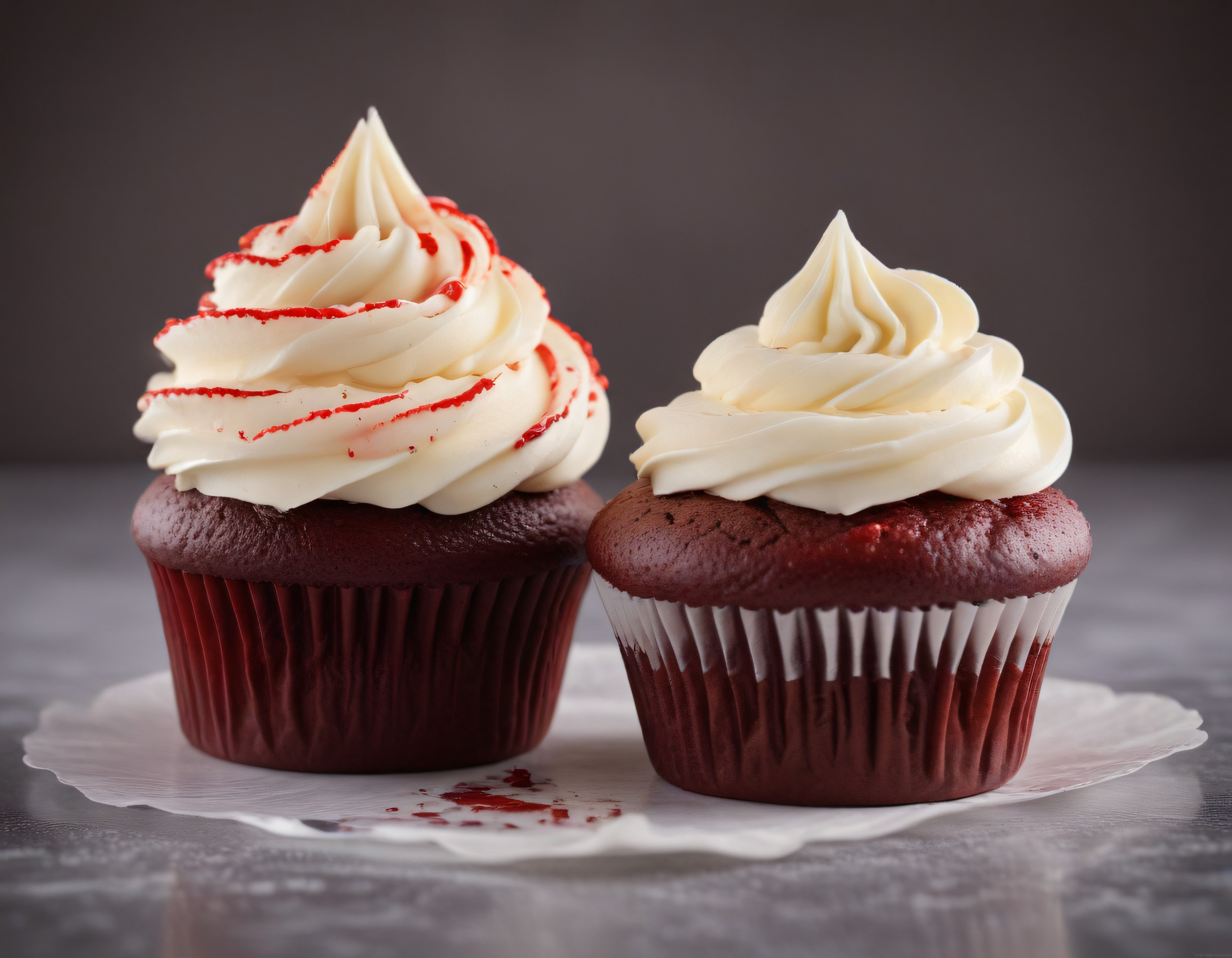 Kırmızı Kadife Cupcake'ler: Krema Süslü Ev Yapımı Tatlı İkramı