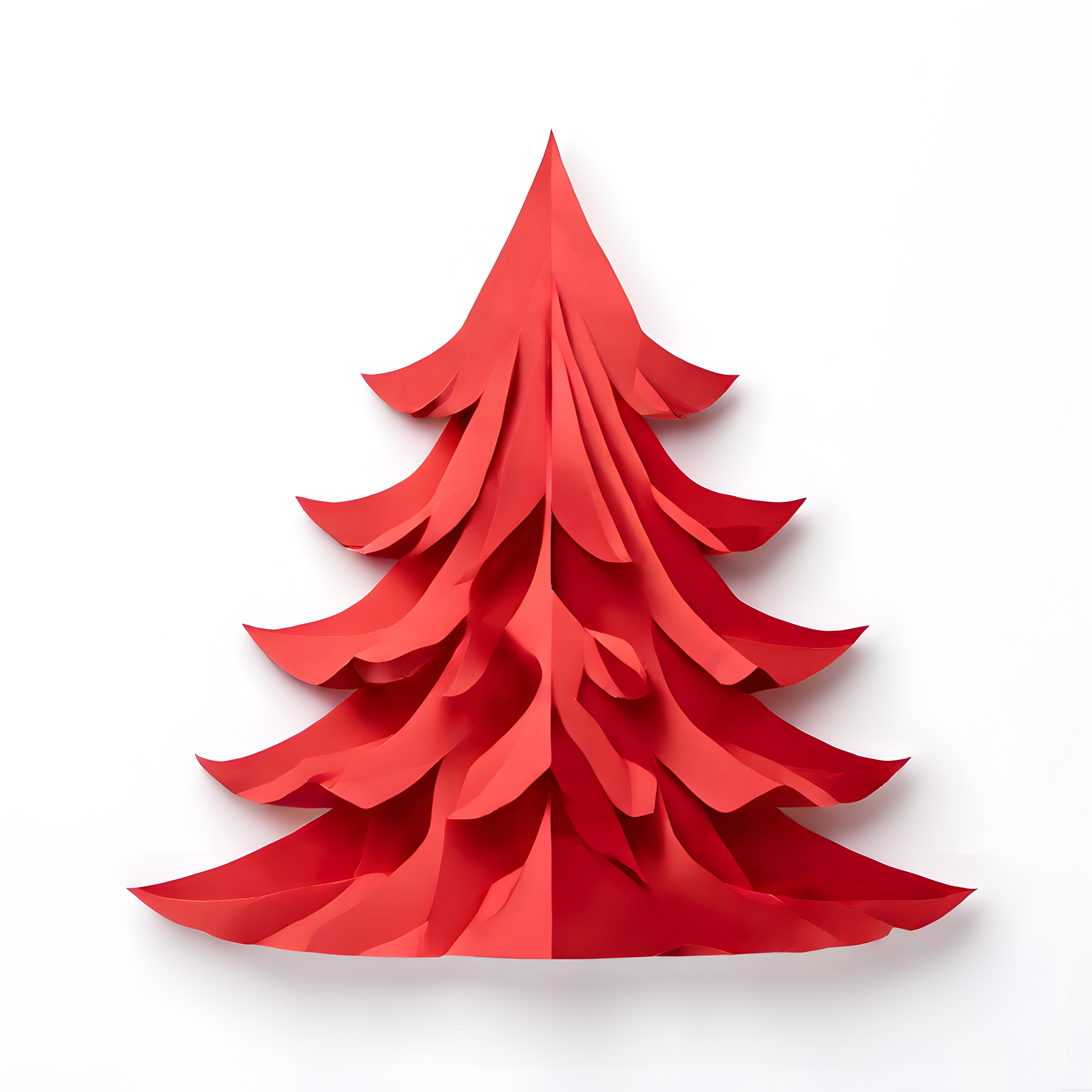 Kırmızı Kağıttan Katlanmış 3D Ağaç Tasarımı ve Modern Minimalist Dekorasyon