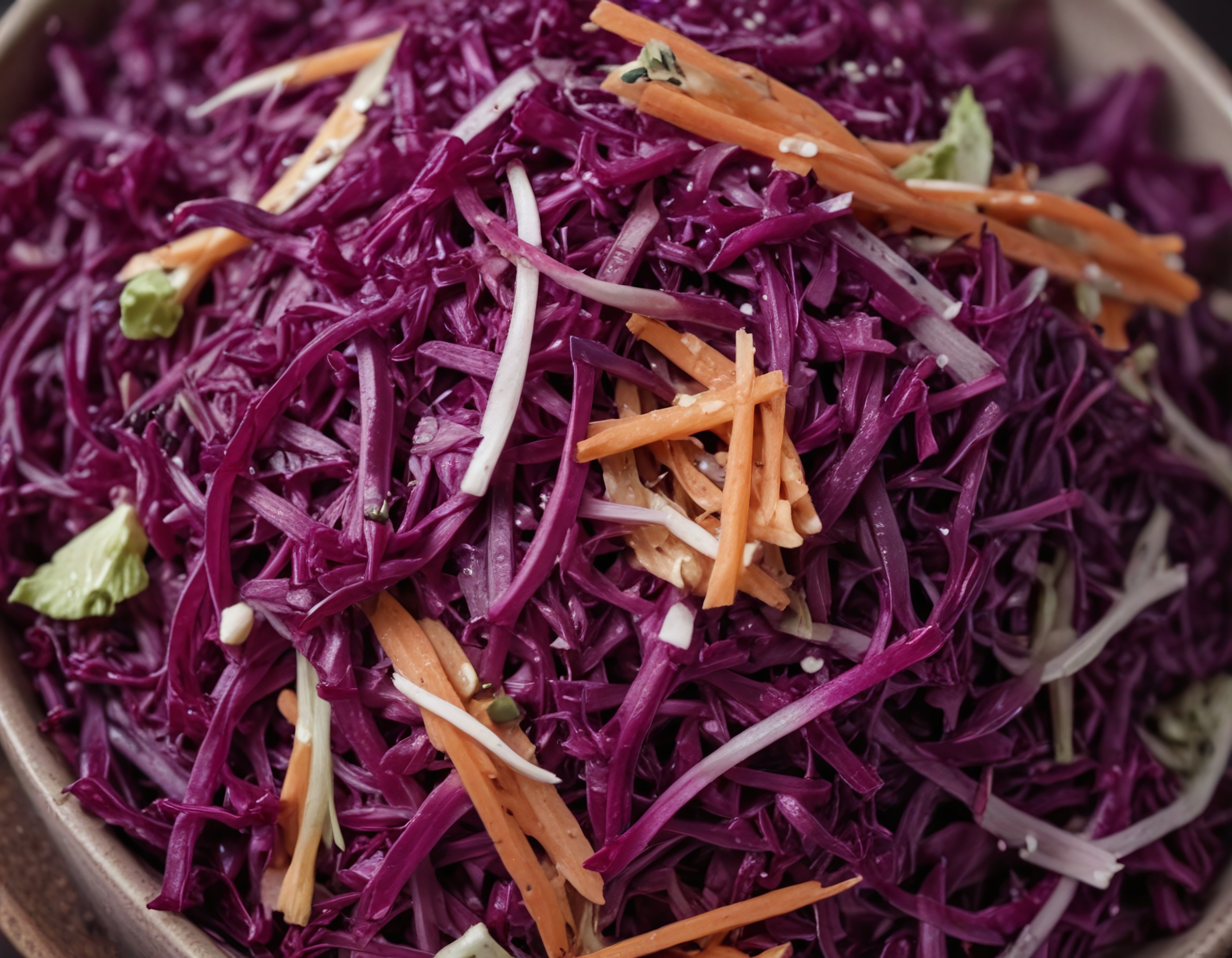 Kırmızı Lahana Salatası: Havuç ve Susam ile Renkli Coleslaw Tarifi