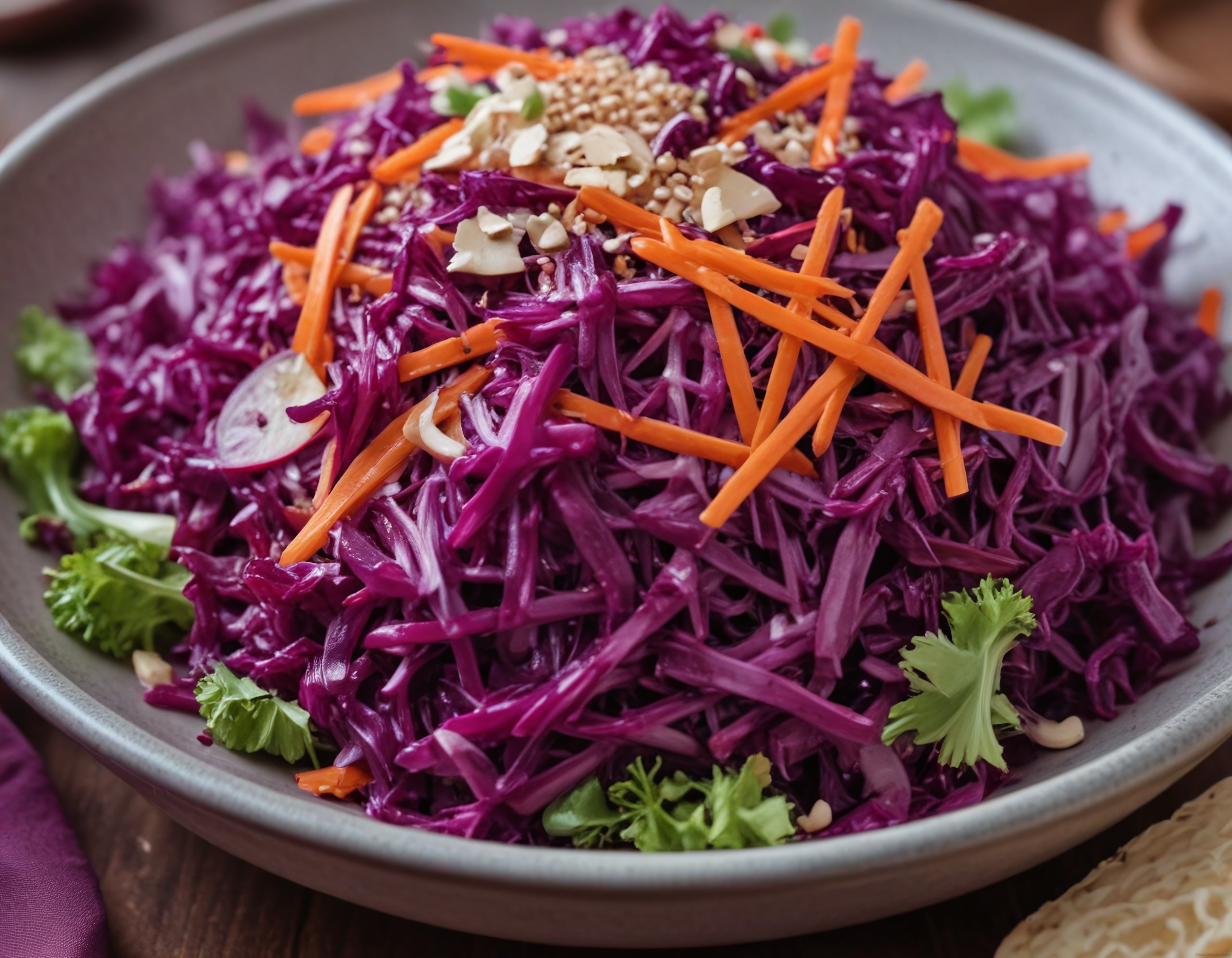 Kırmızı Lahana Salatası Tarifi: Havuçlu ve Susamlı Sağlıklı Salata
