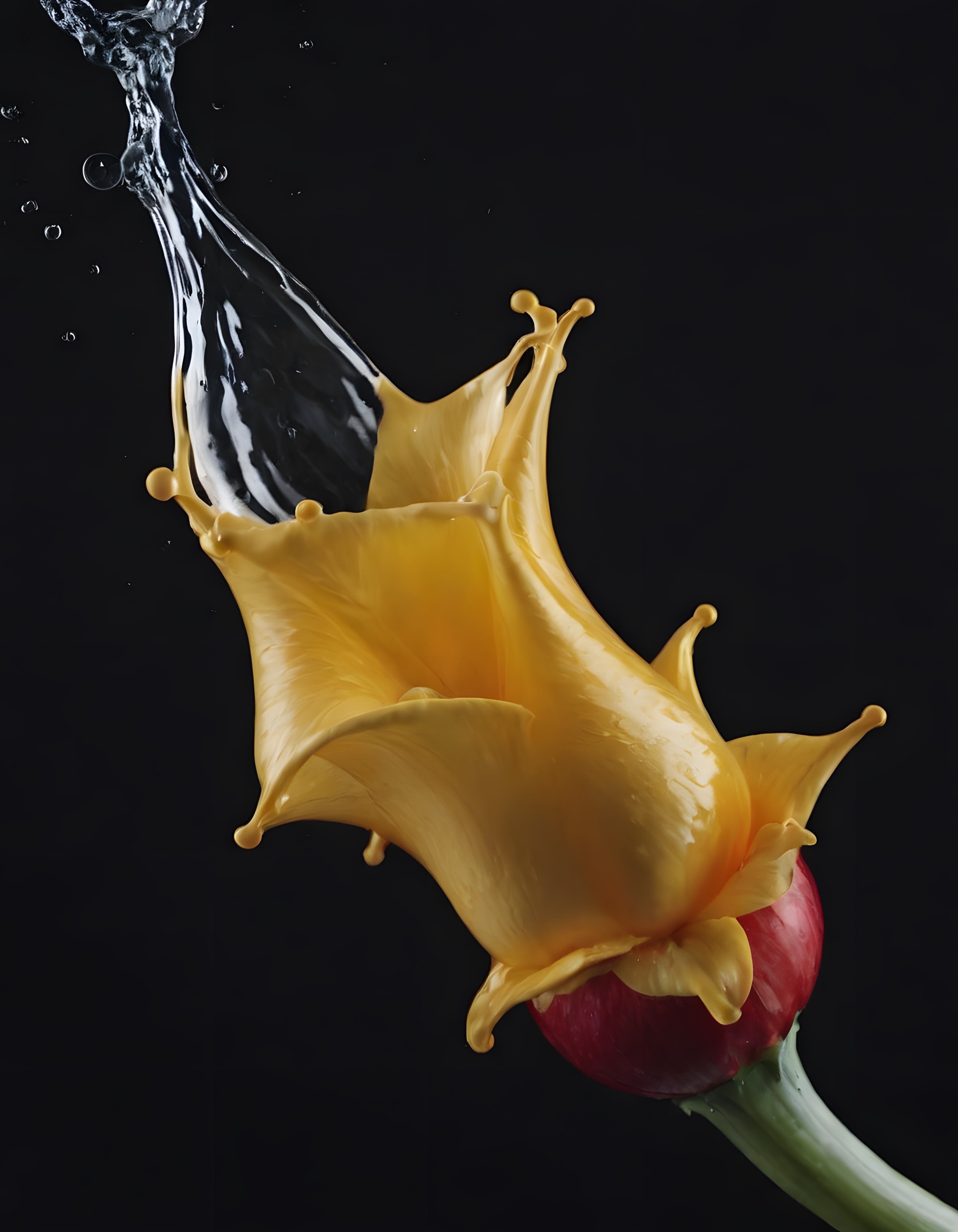 Kırmızı Turp Üzerinde Splash Efektiyle Sanatsal Yemek Fotoğrafı