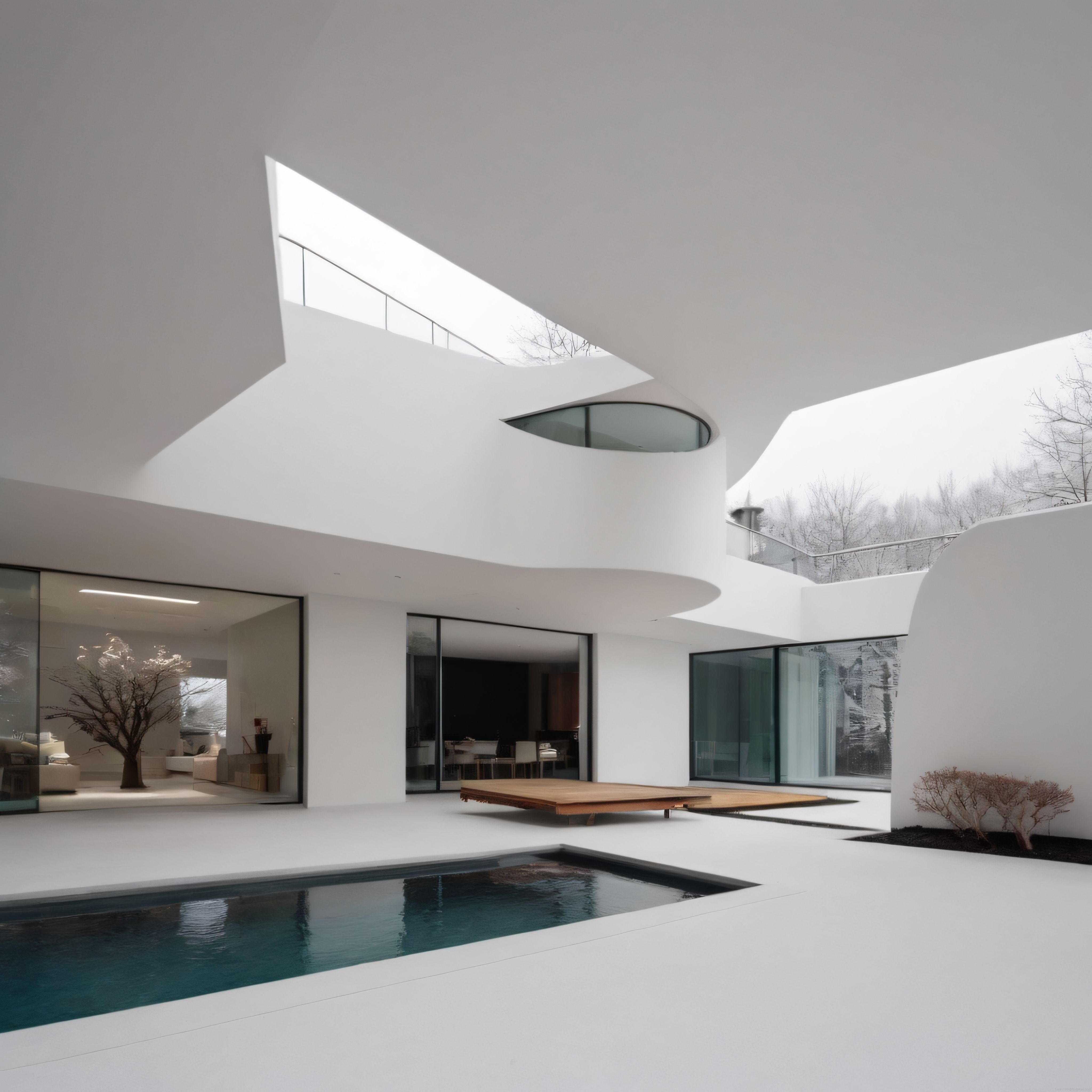 Kışın İçinde Beyaz Bir Sığınak: Organik Formlarla Buluşan Minimalist Villa