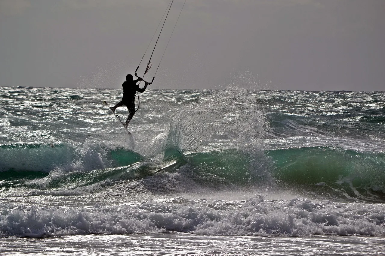 Kite surf sahili - Murcia kıyısında akdeniz plajı