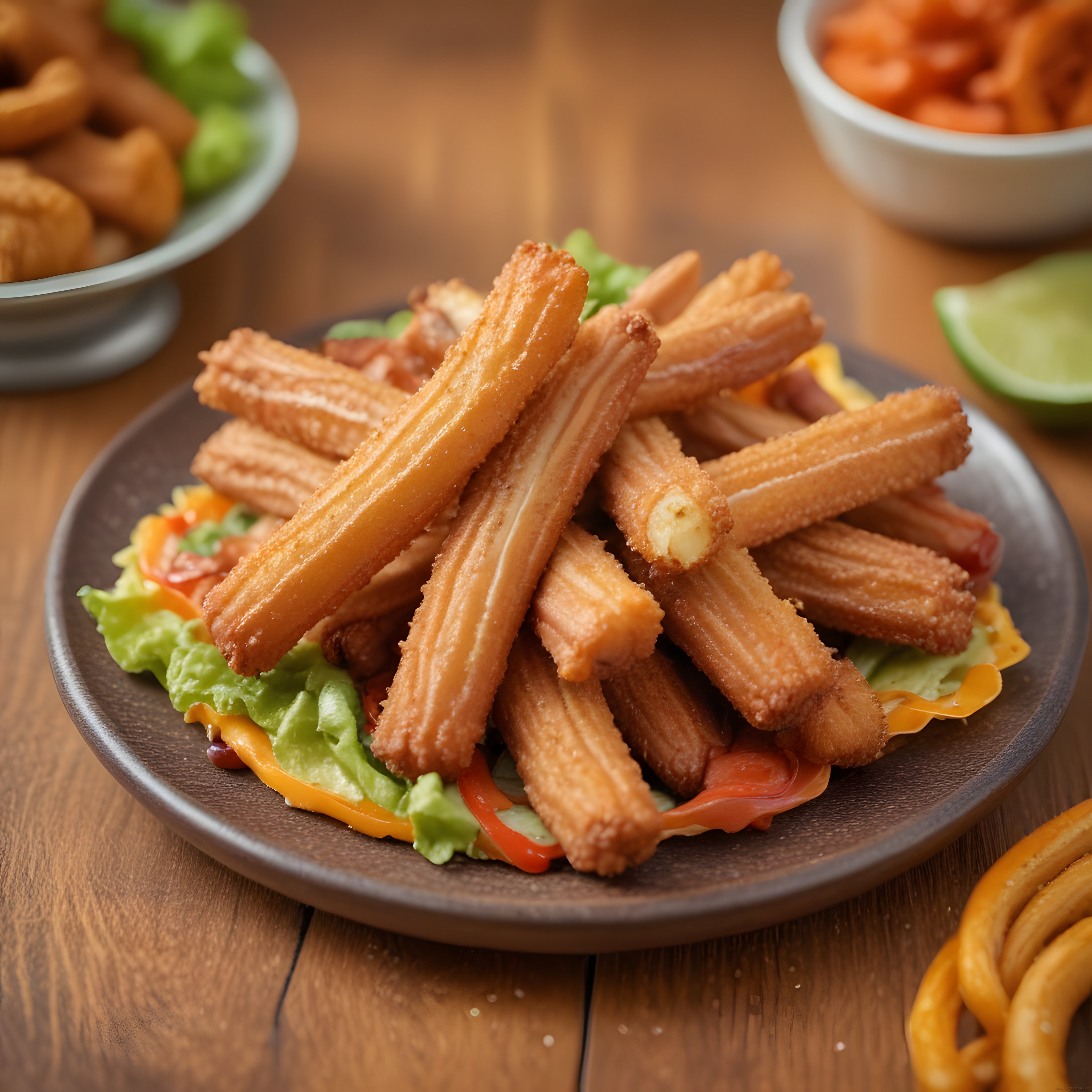 Kıtır Churros ve Çıtır Tavuk Parçalarıyla Masaya Yayılan Tatlı Tuzlu Lezzet