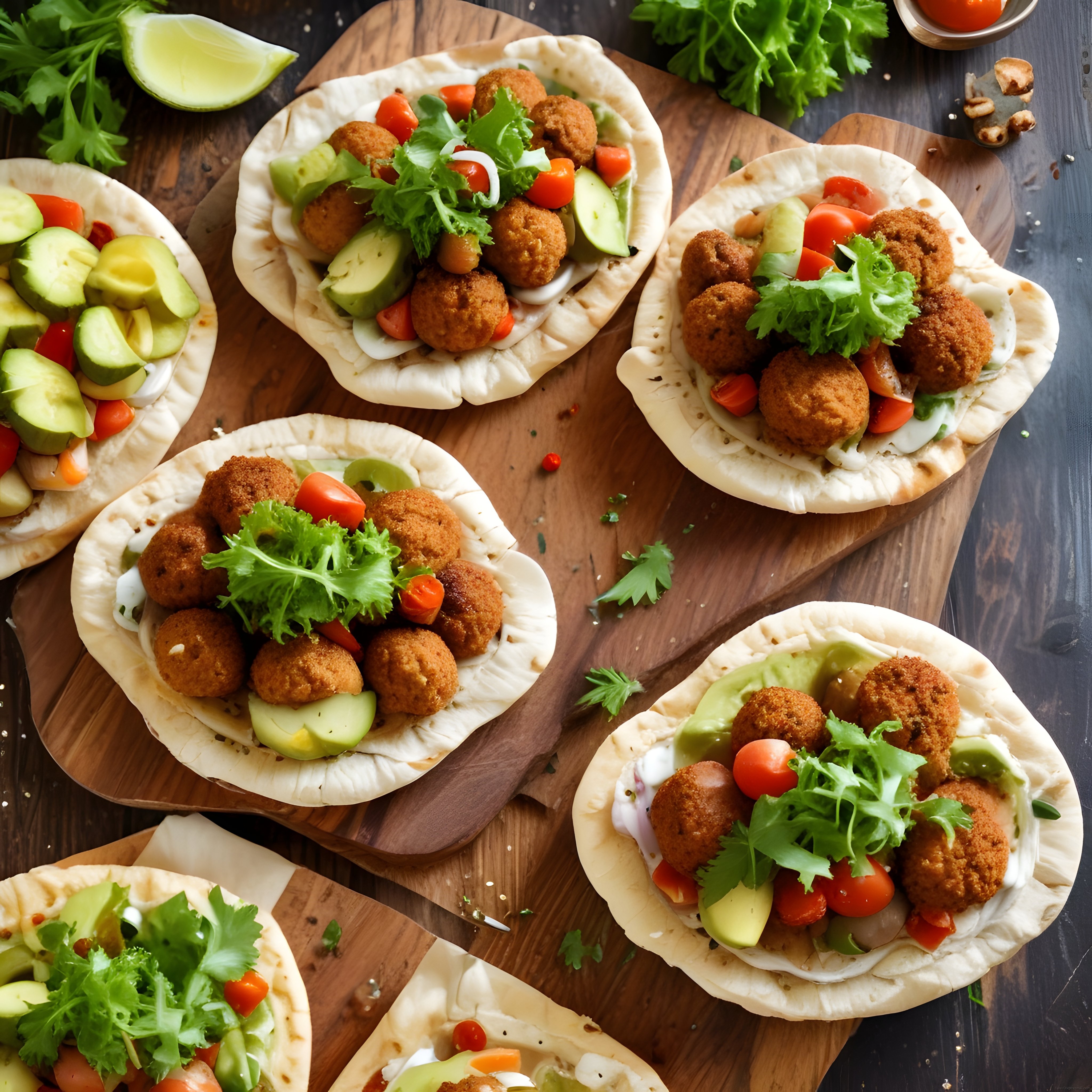 Kıtır Falafel Pitası: Avokado, Domates ve Kişnişli Orta Doğu Sunumu