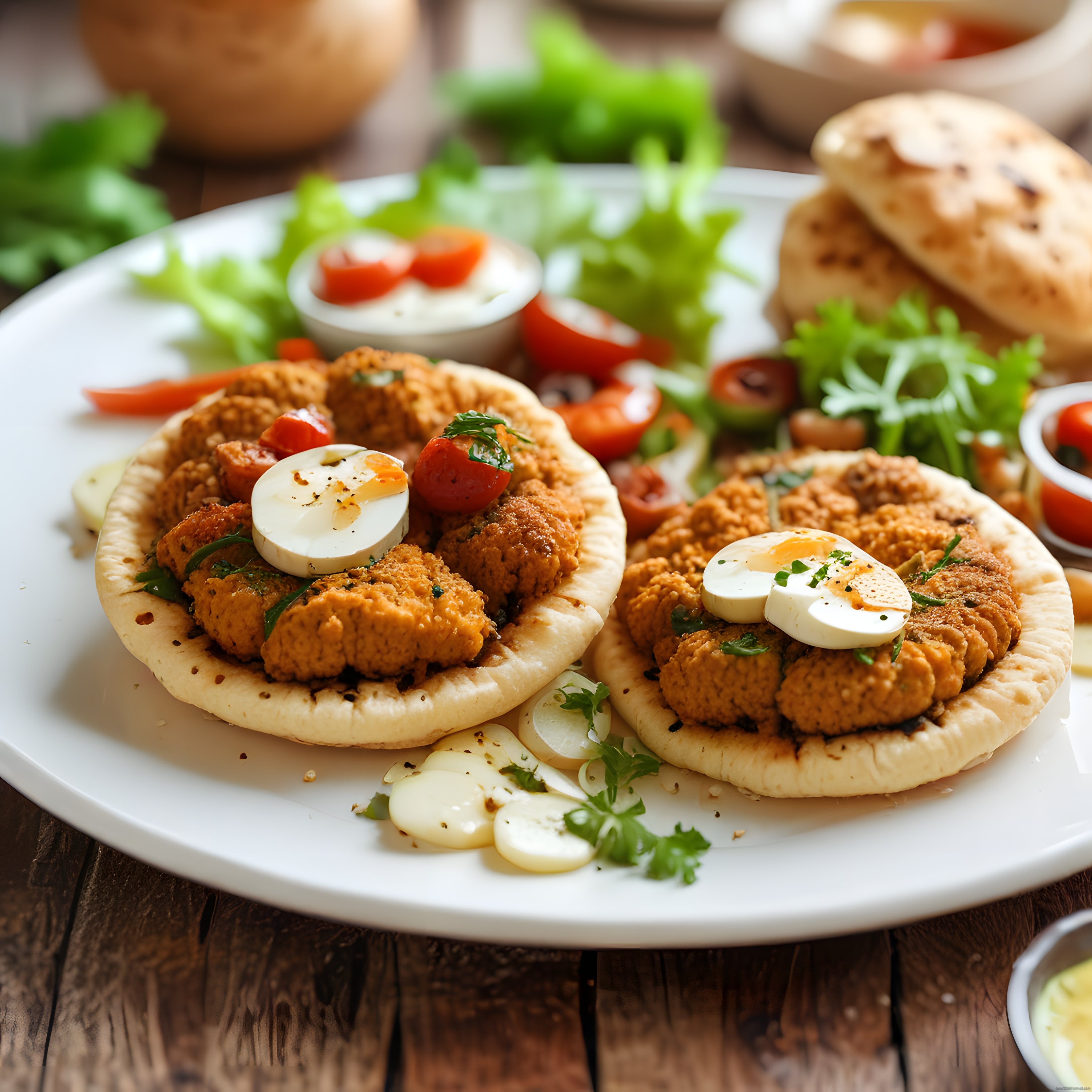 Kıtır Köfteli ve Haşlanmış Yumurtalı Ev Yapımı Mini Pide Sunumu