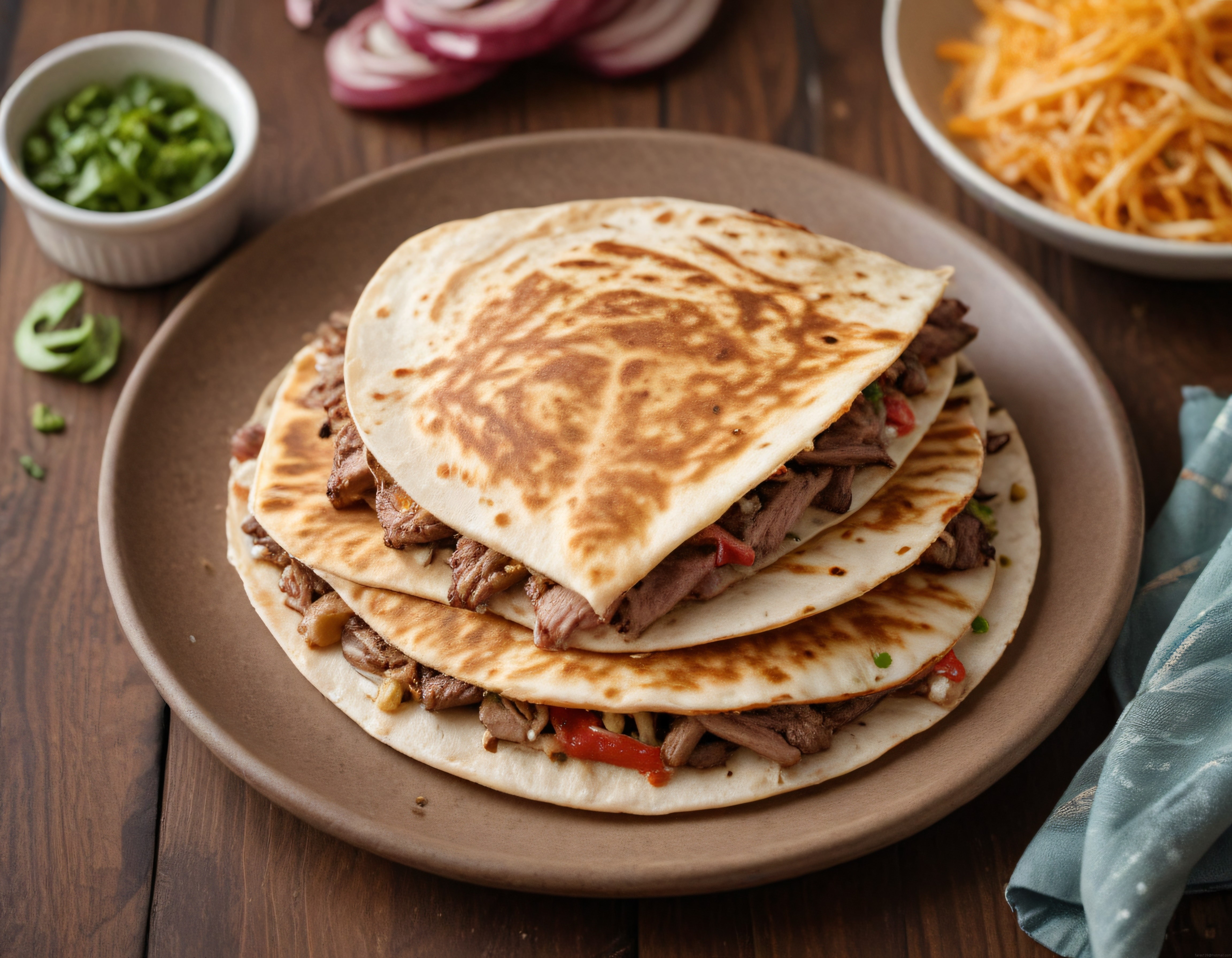 Kıtır Tortilla Arası Nefis Et ve Peynir Dolgulu Quesadilla Tarifi