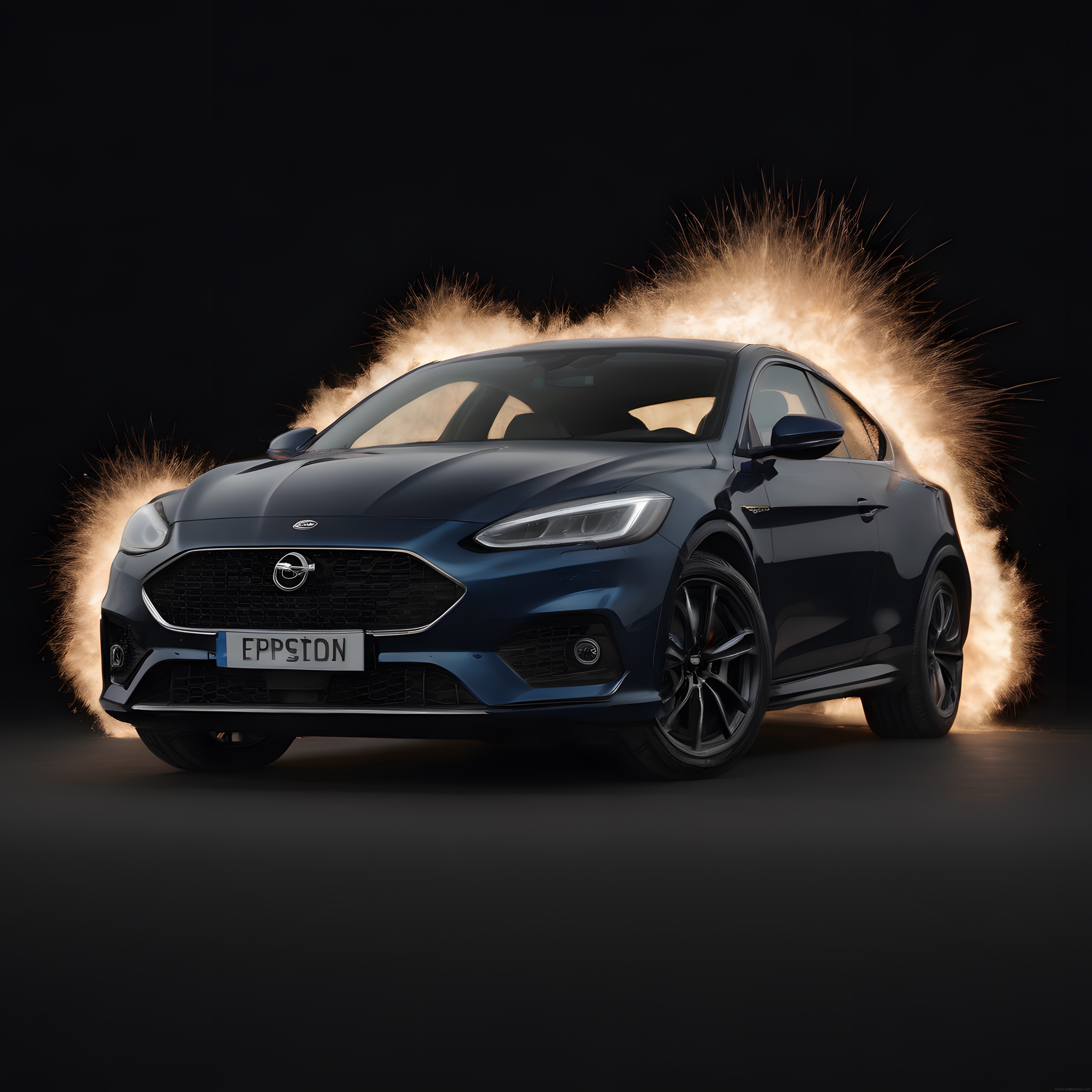 Kıvılcımlı Halkanın Ortasında Lacivert Ford Focus ST Görseli