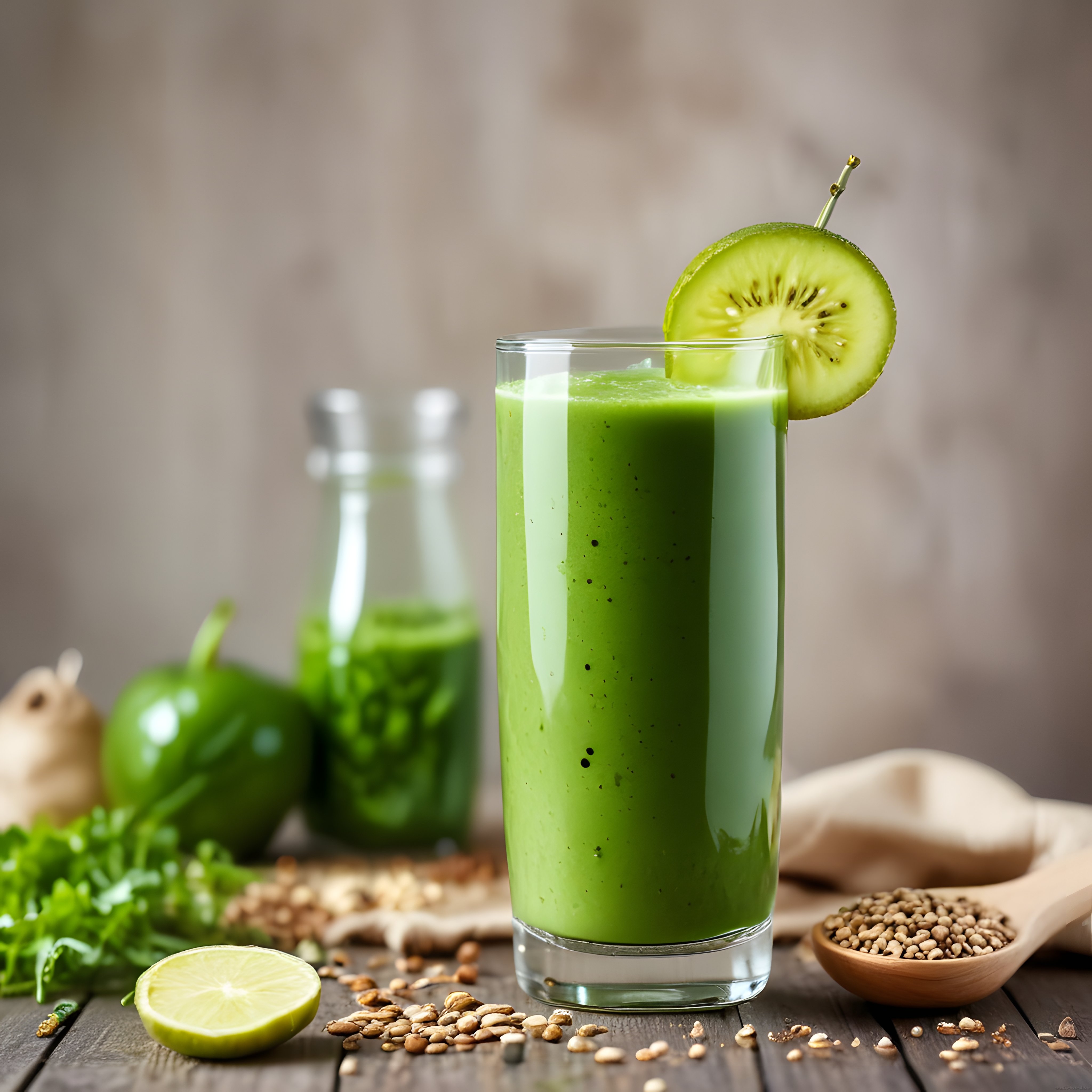 Kivili Yeşil Detoks Smoothie: Sağlıklı ve Enerji Veren Ev Yapımı İçecek