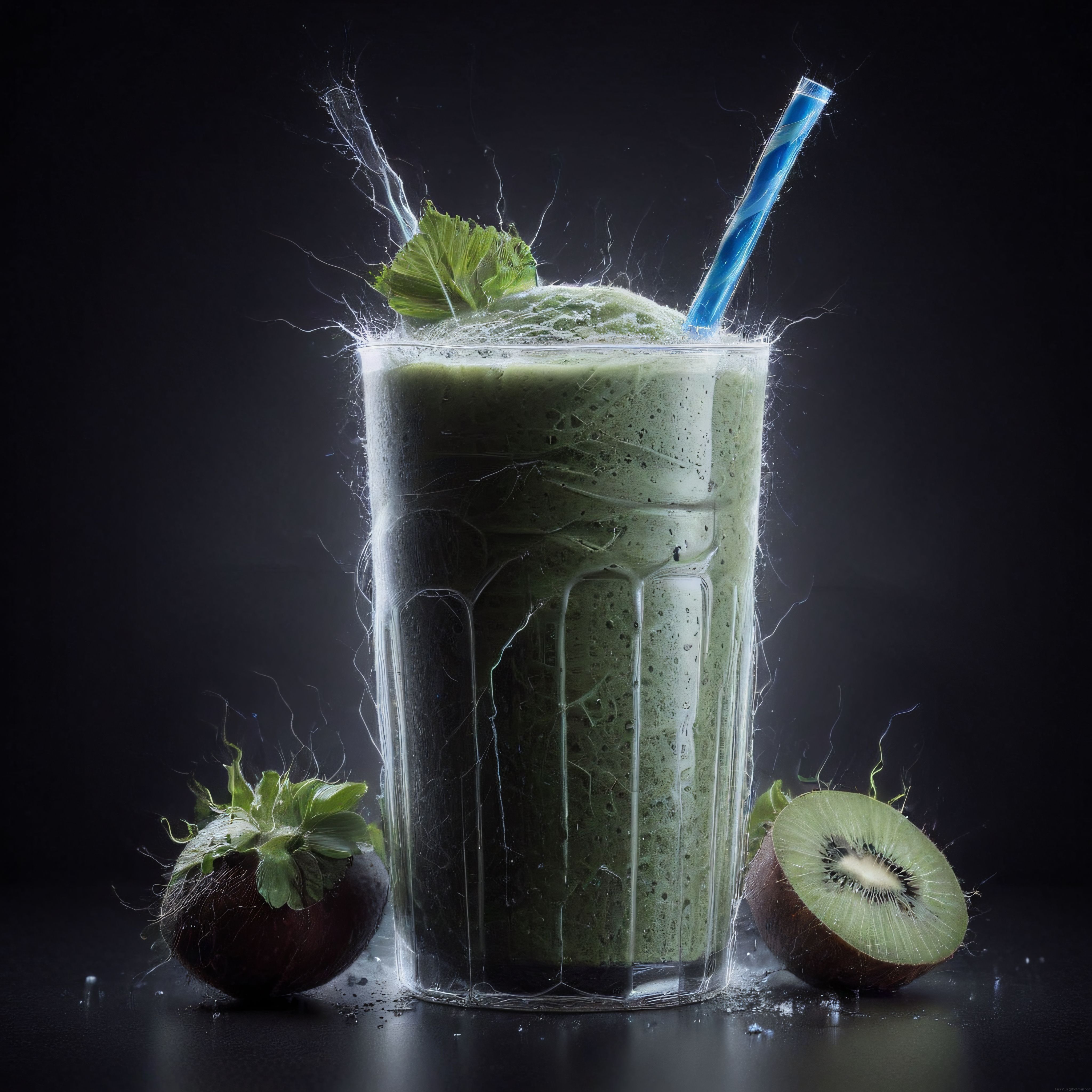 Kivili Yeşil Smoothie: Ferahlatıcı ve Besleyici Bardak İçecek Görseli