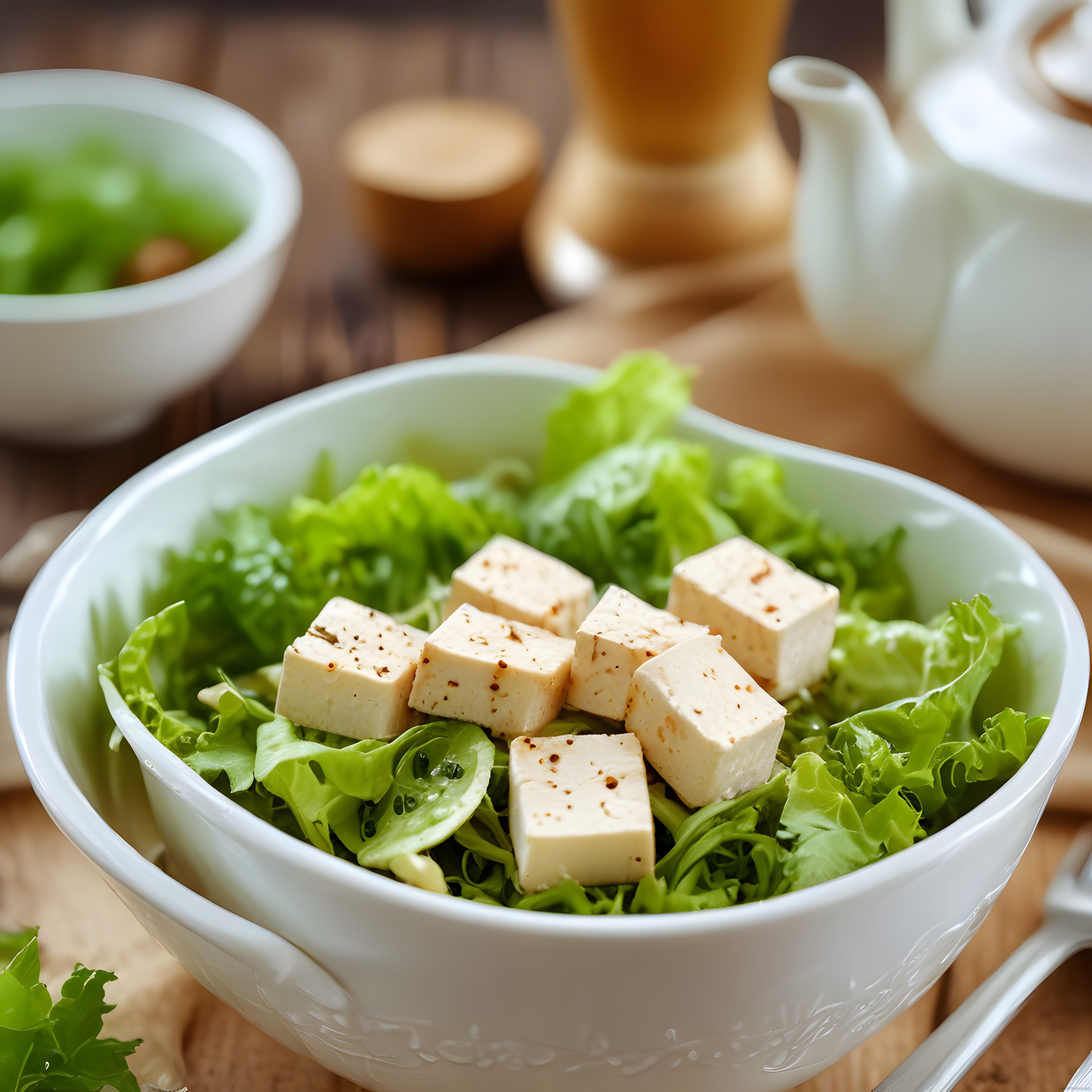 Kıvırcık Yeşillikler Üzerinde Beyaz Peynirli Serpme Salata Tarifi