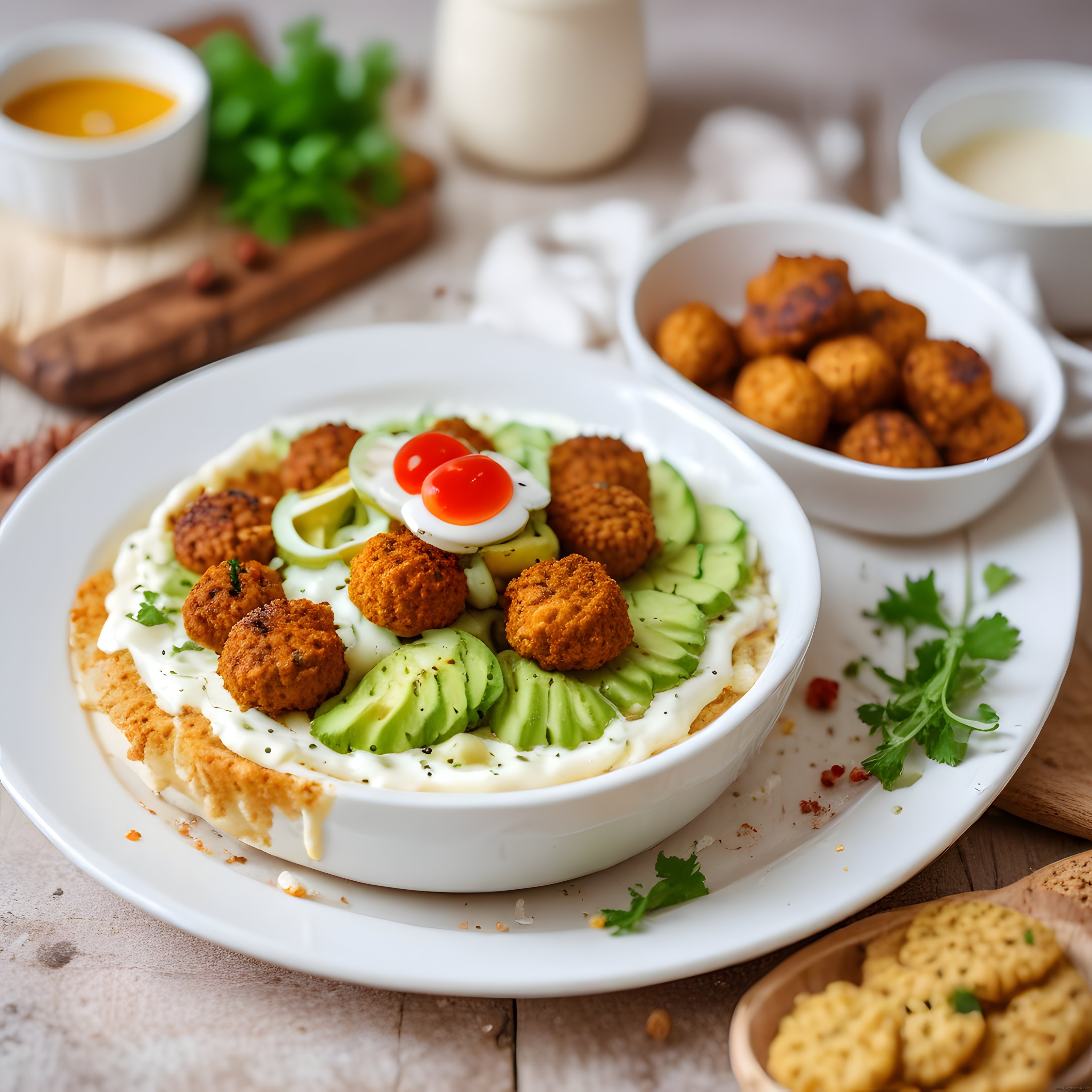 Kızarmış Falafel Topları ve Avokadolu Sağlıklı Vegan Bowl Tarifi