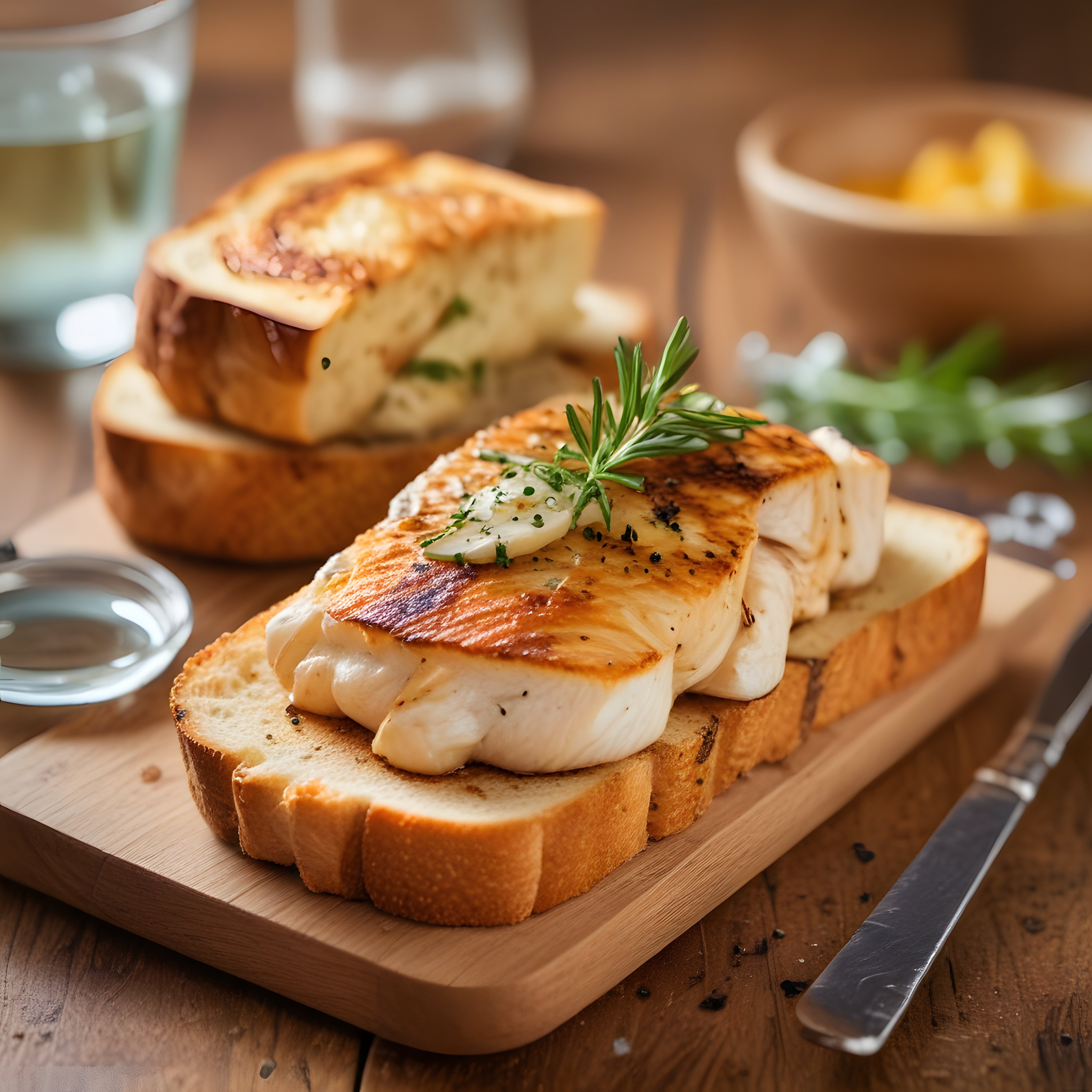 Kızarmış Hellimli Tost ve Taze Biberiye ile Şık Kahvaltı Sunumu