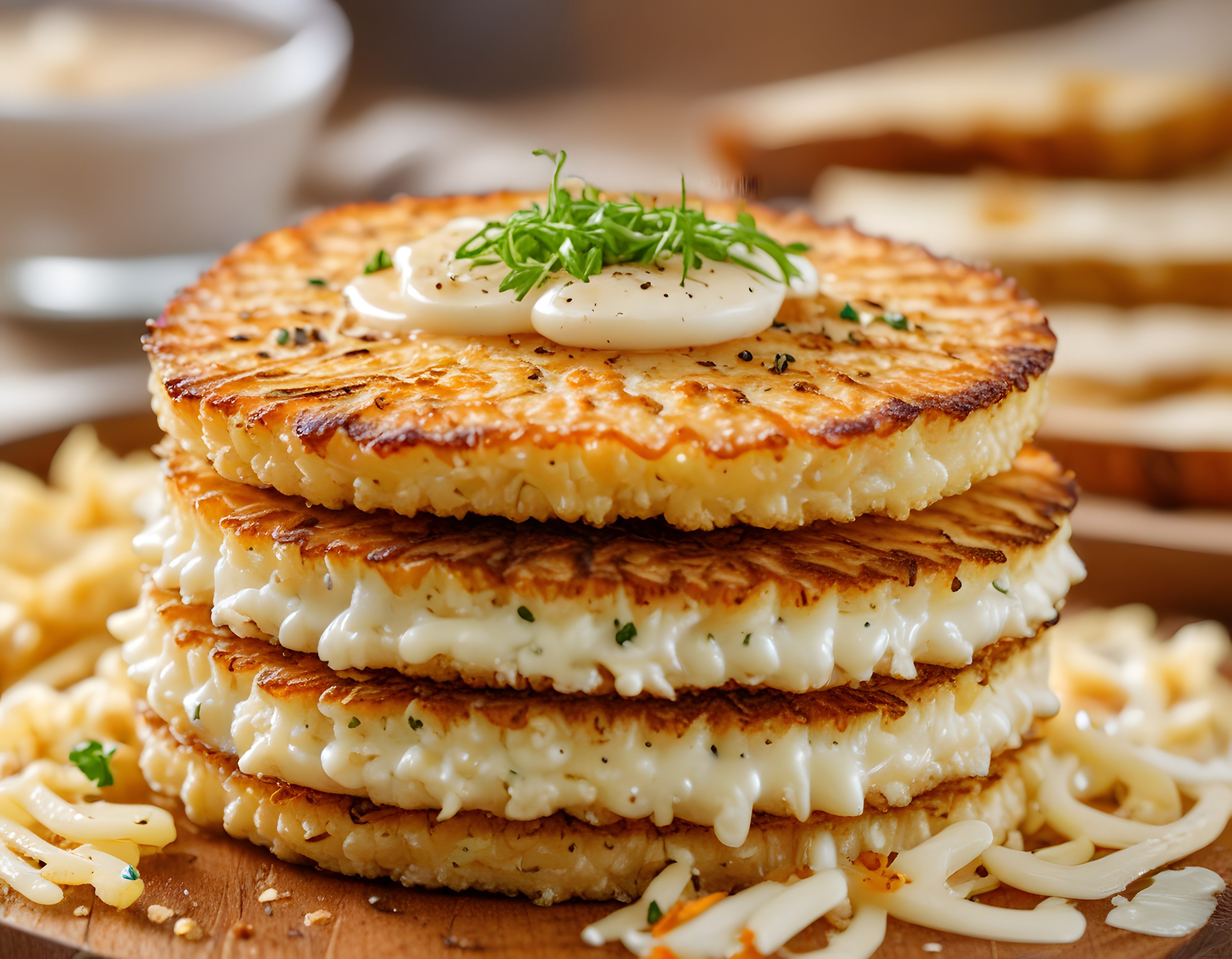 Kızarmış Peynirli Patates Röstisi ile Iştah Açıcı Bir Kahvaltı Tabağı