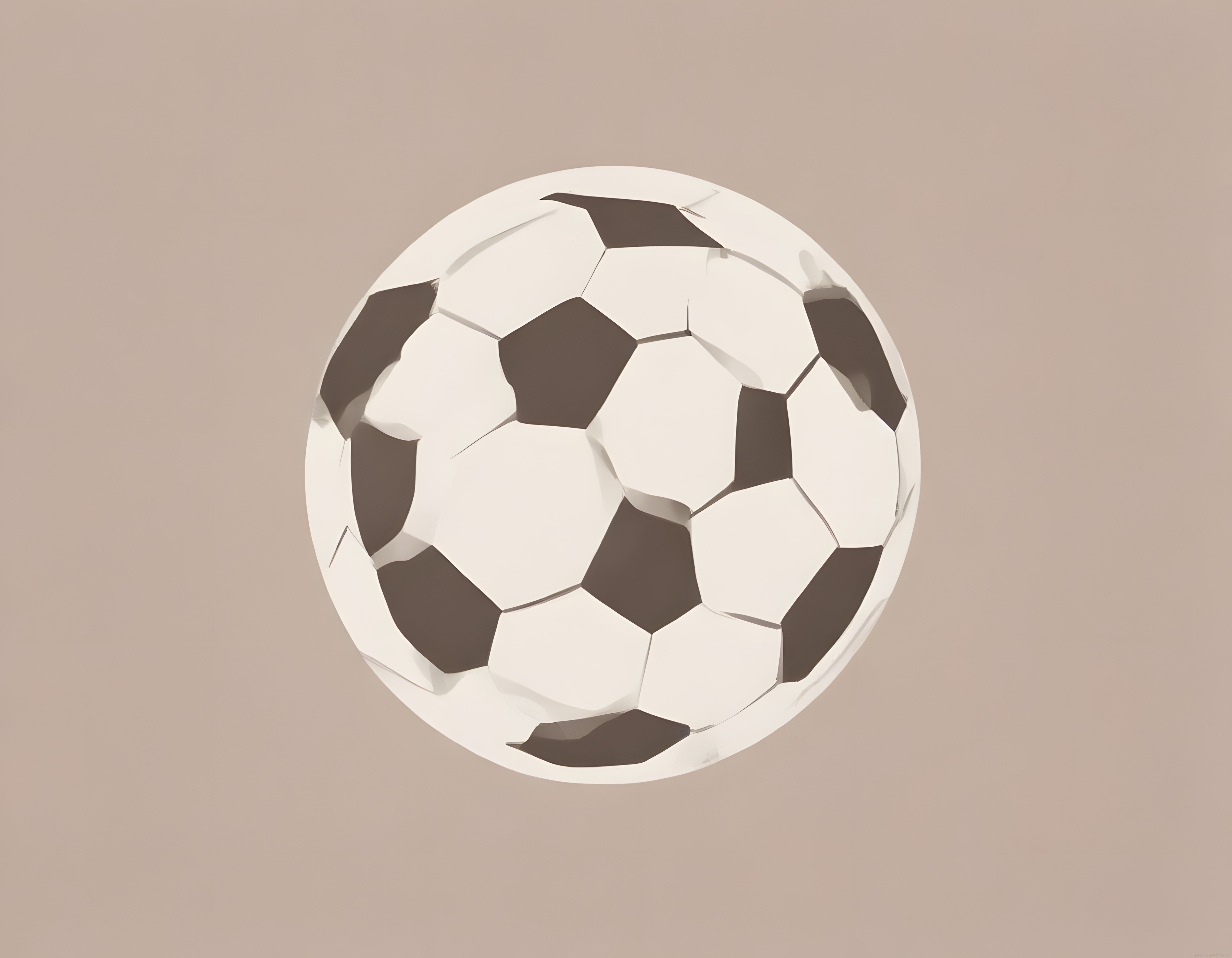 Klasik Siyah Beyaz Altıgen Panelli Futbol Topu Minimalist 3D Tasarım