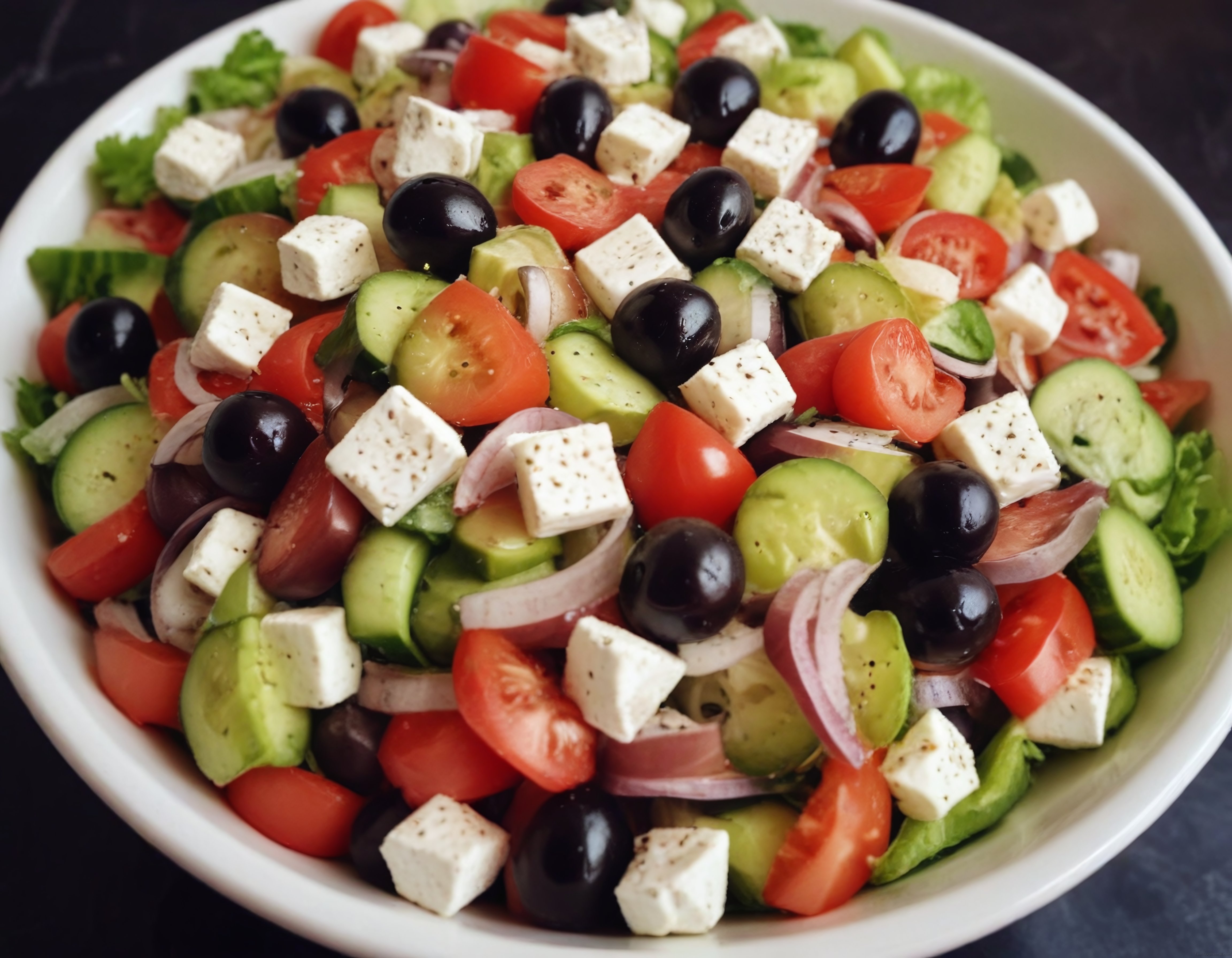 Klasik Yunan Salatası Tarifi: Domates, Salatalık ve Feta Peyniriyle Meze