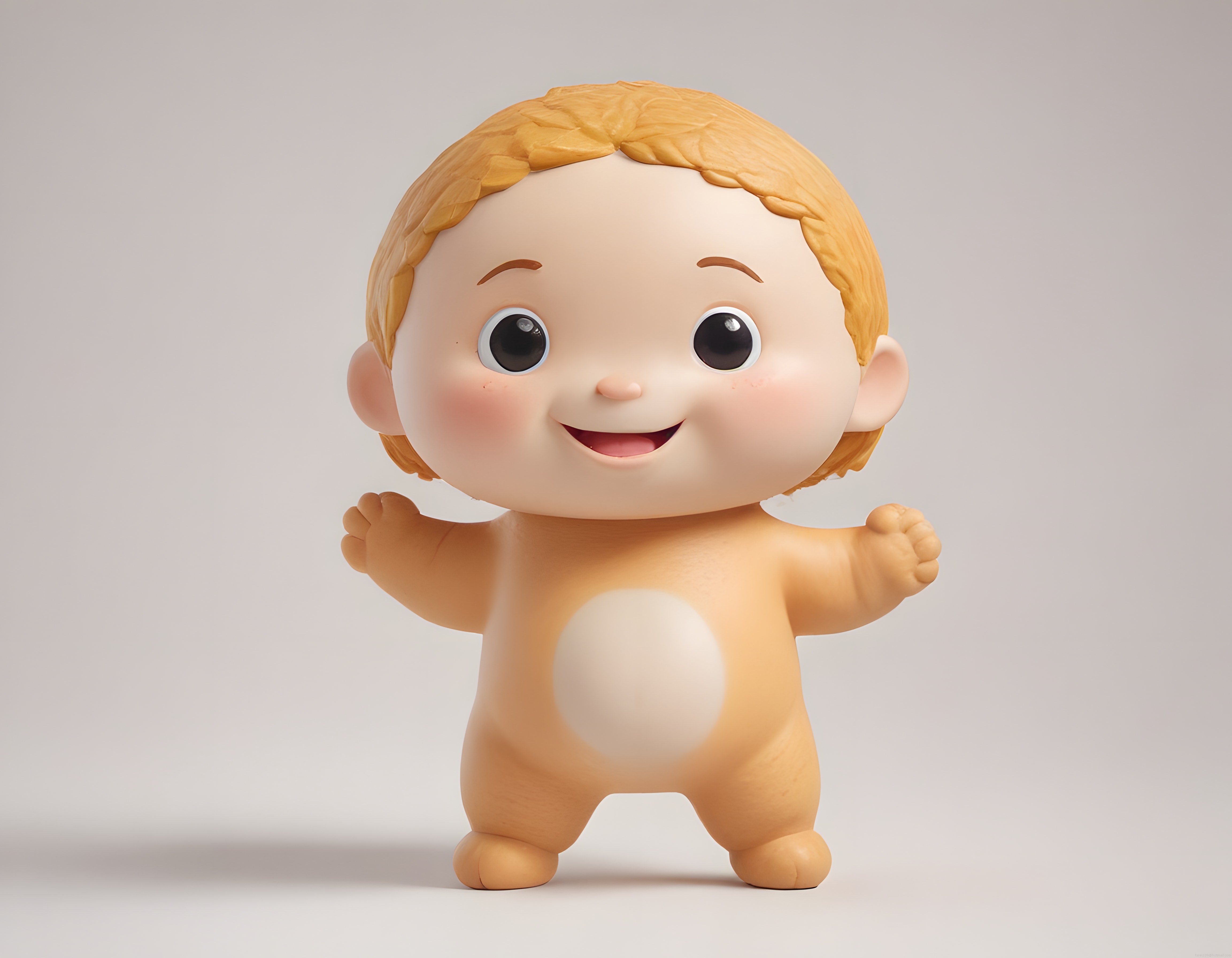 Kolları Açık Sevimli Chibi Bebek: 3D Animasyon Karakter Tasarımı ve Render