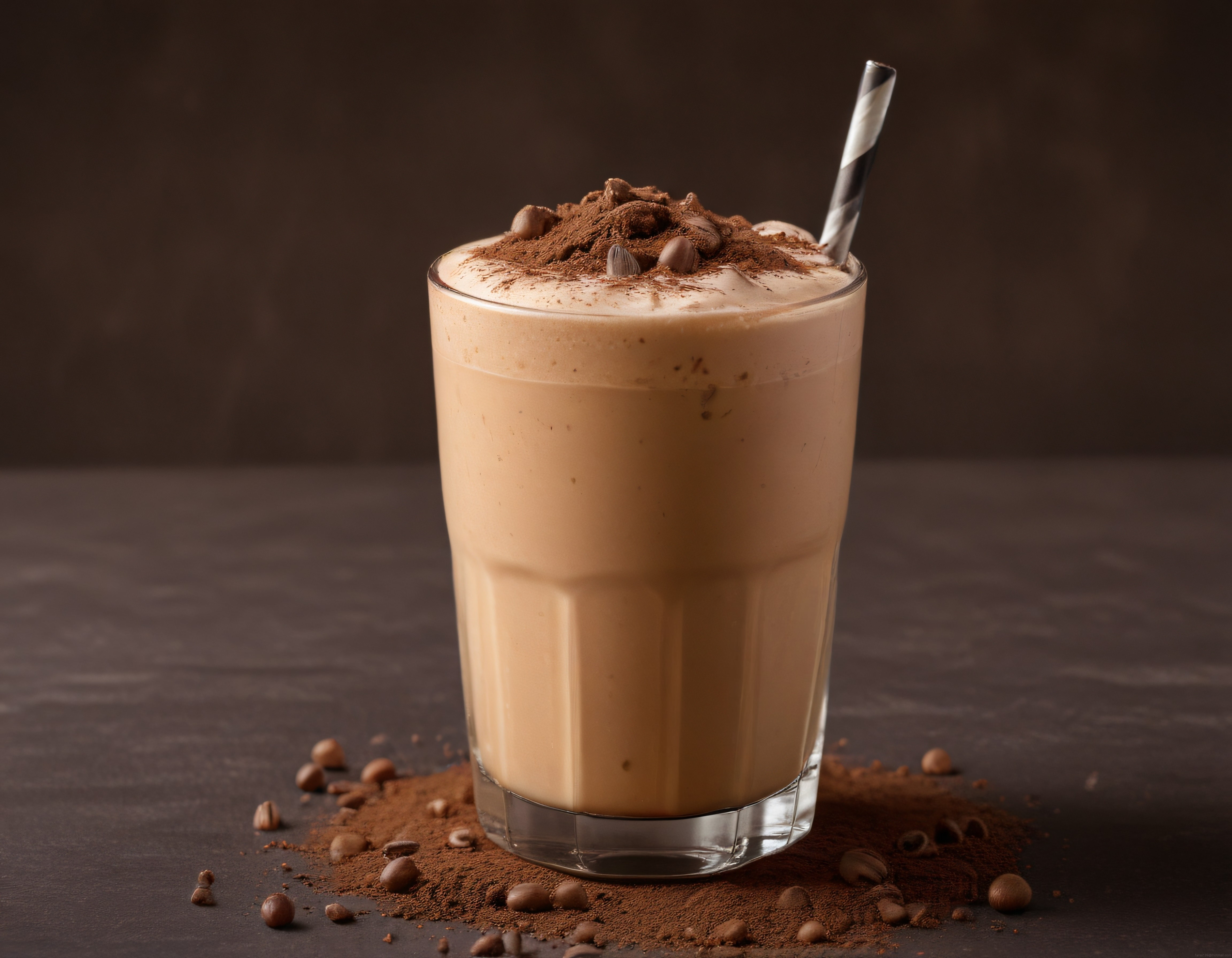 Köpük Üstü Çikolata ve Fındık ile Süslenmiş Soğuk Kahve Milkshake Görseli
