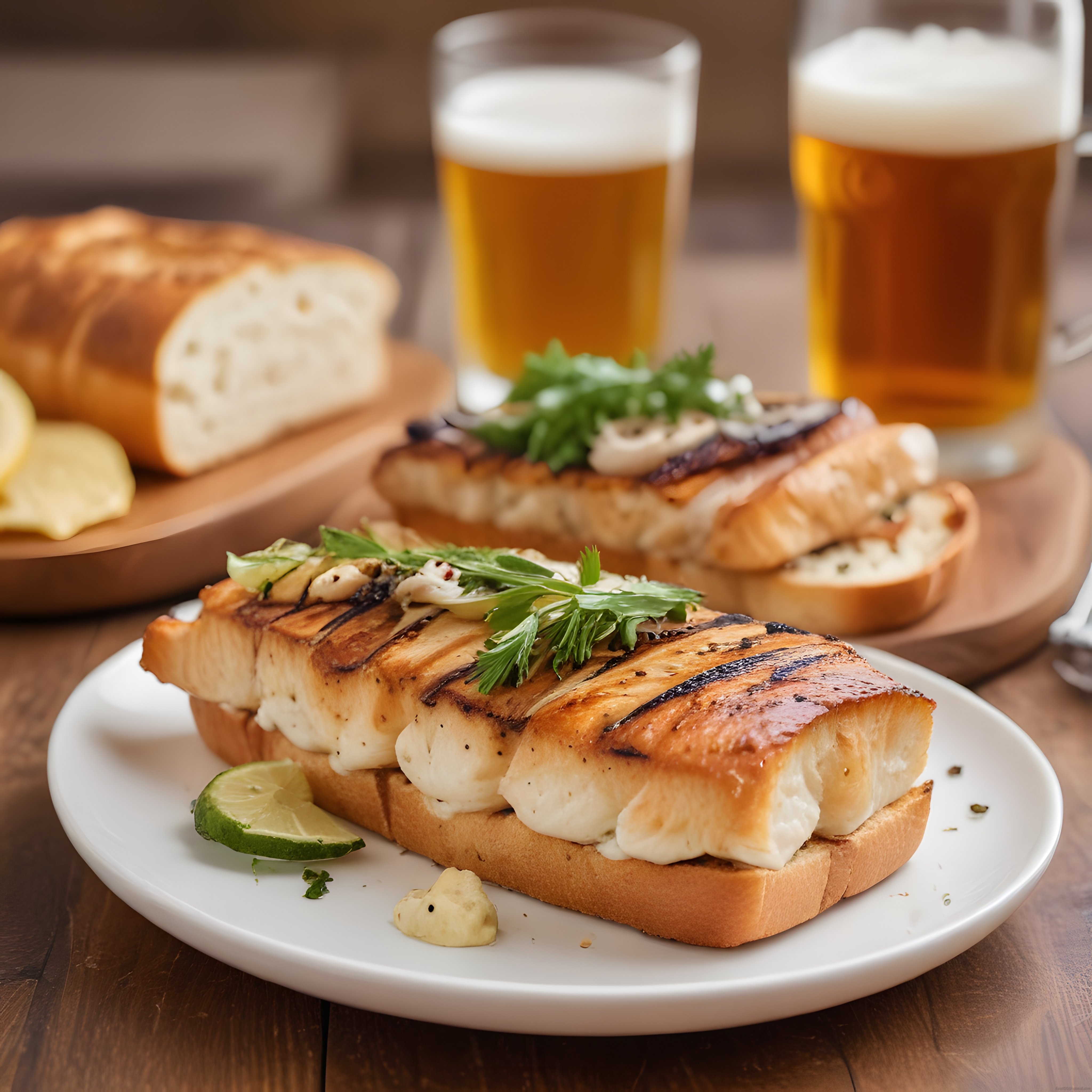 Köpüklü Bira Eşliğinde Izgara Peynirli Tost ile Rustik Masa Keyfi