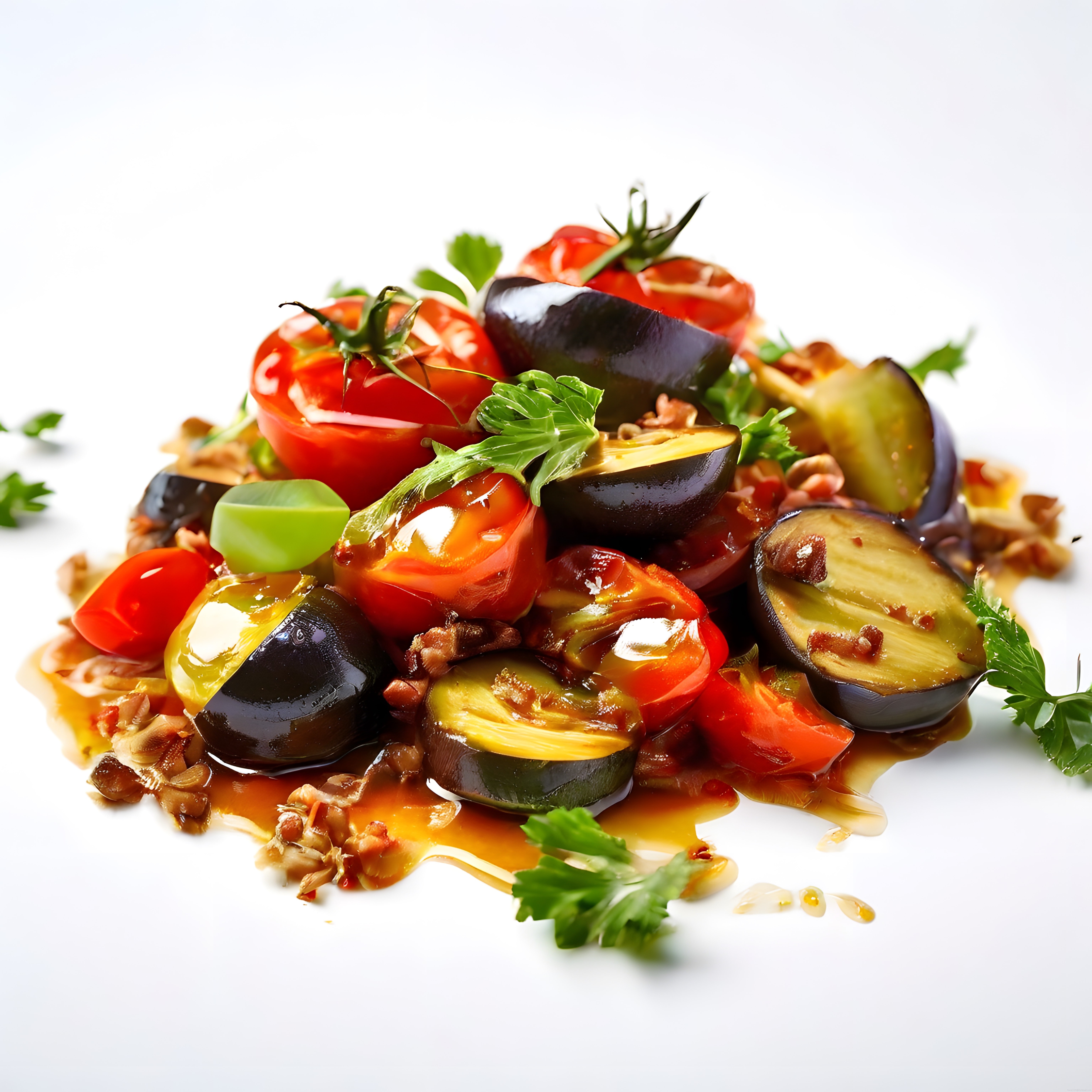 Közlenmiş Patlıcan ve Domates Salatası: Cevizli Meze Tarifi