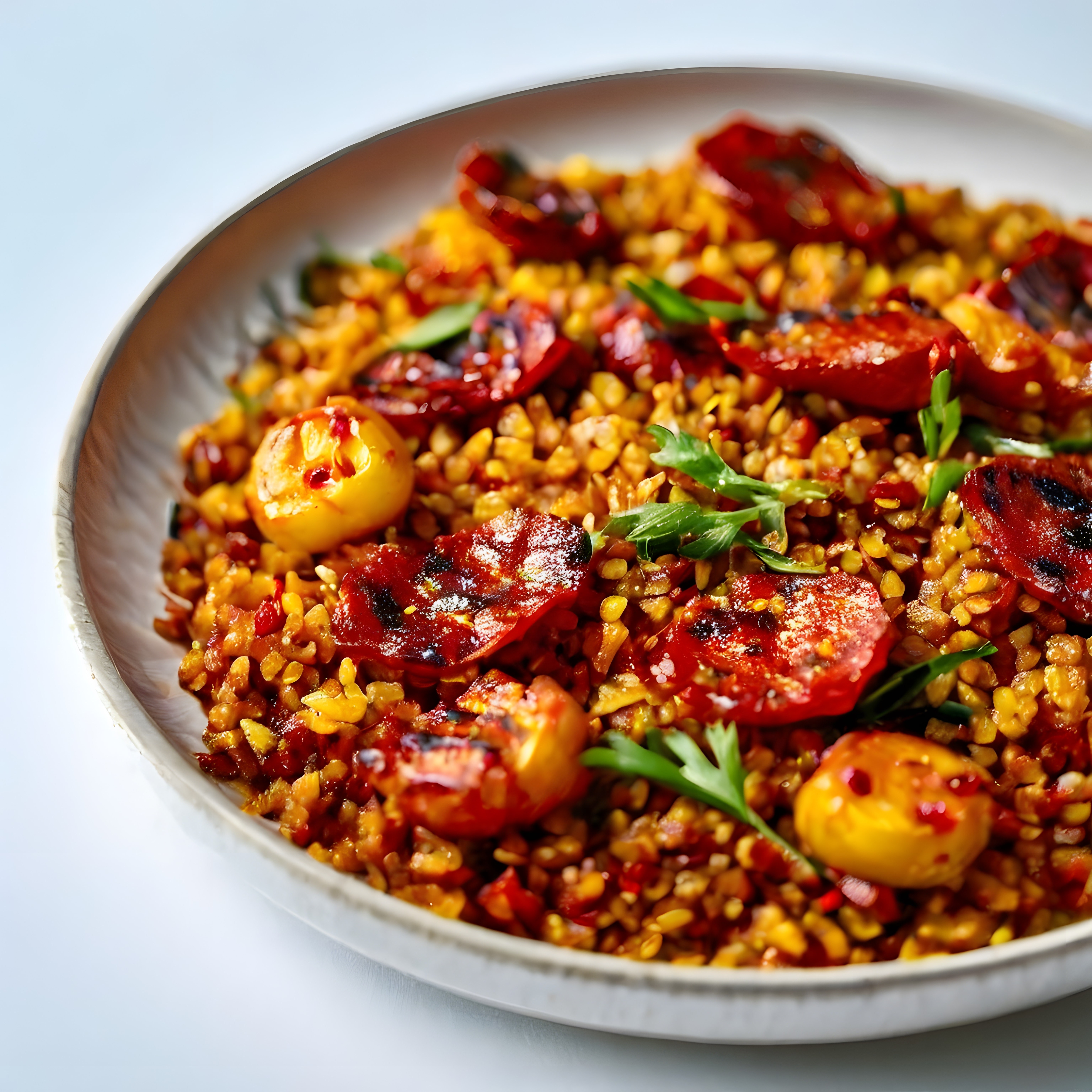 Közlenmiş Sebzeli Yumurtalı Bulgur Kasesi ile Besleyici ve Renkli Öğün