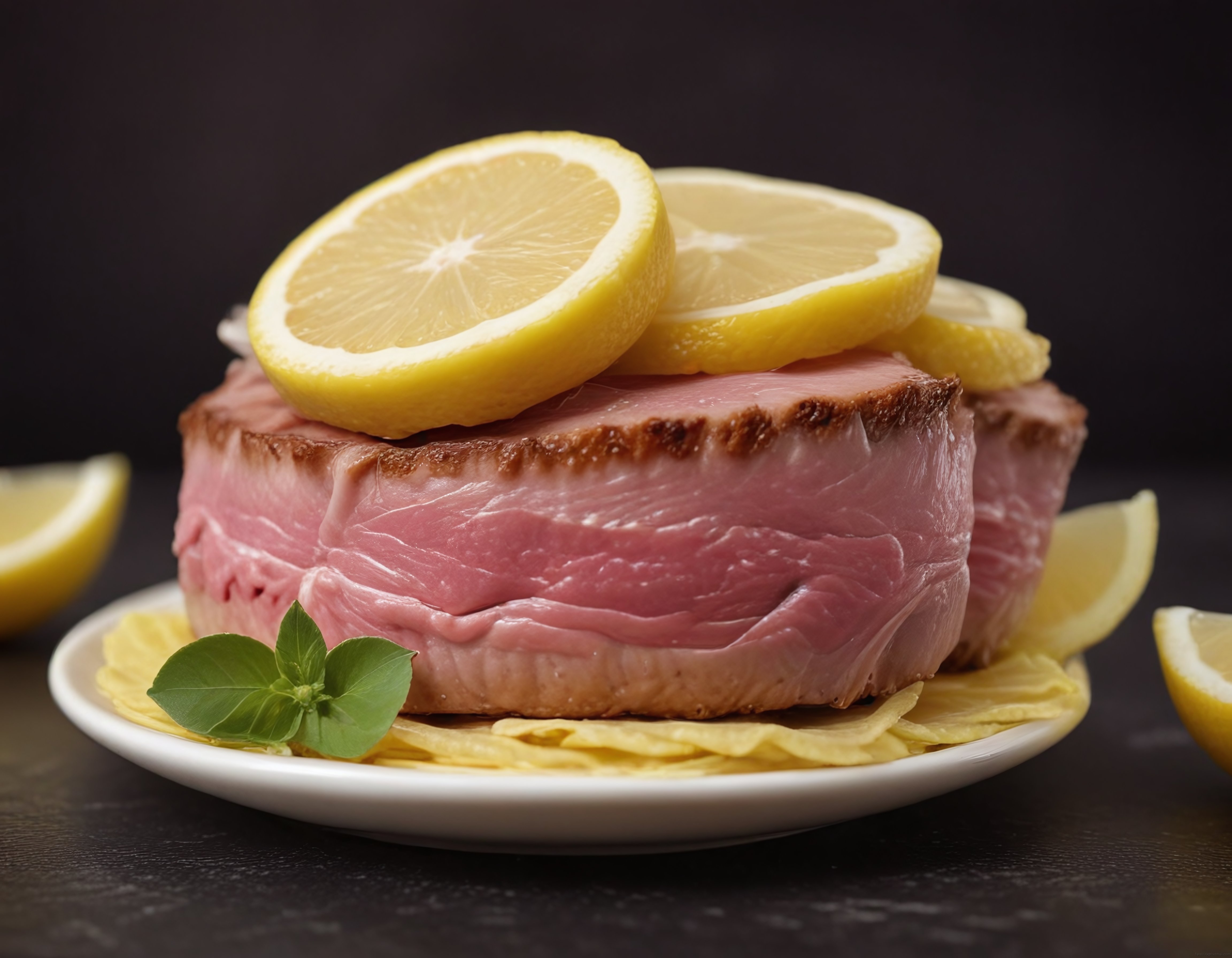 Közlenmiş Ton Balığı Steak, Taze Limon ve Fesleğenli Makarna Tabağı