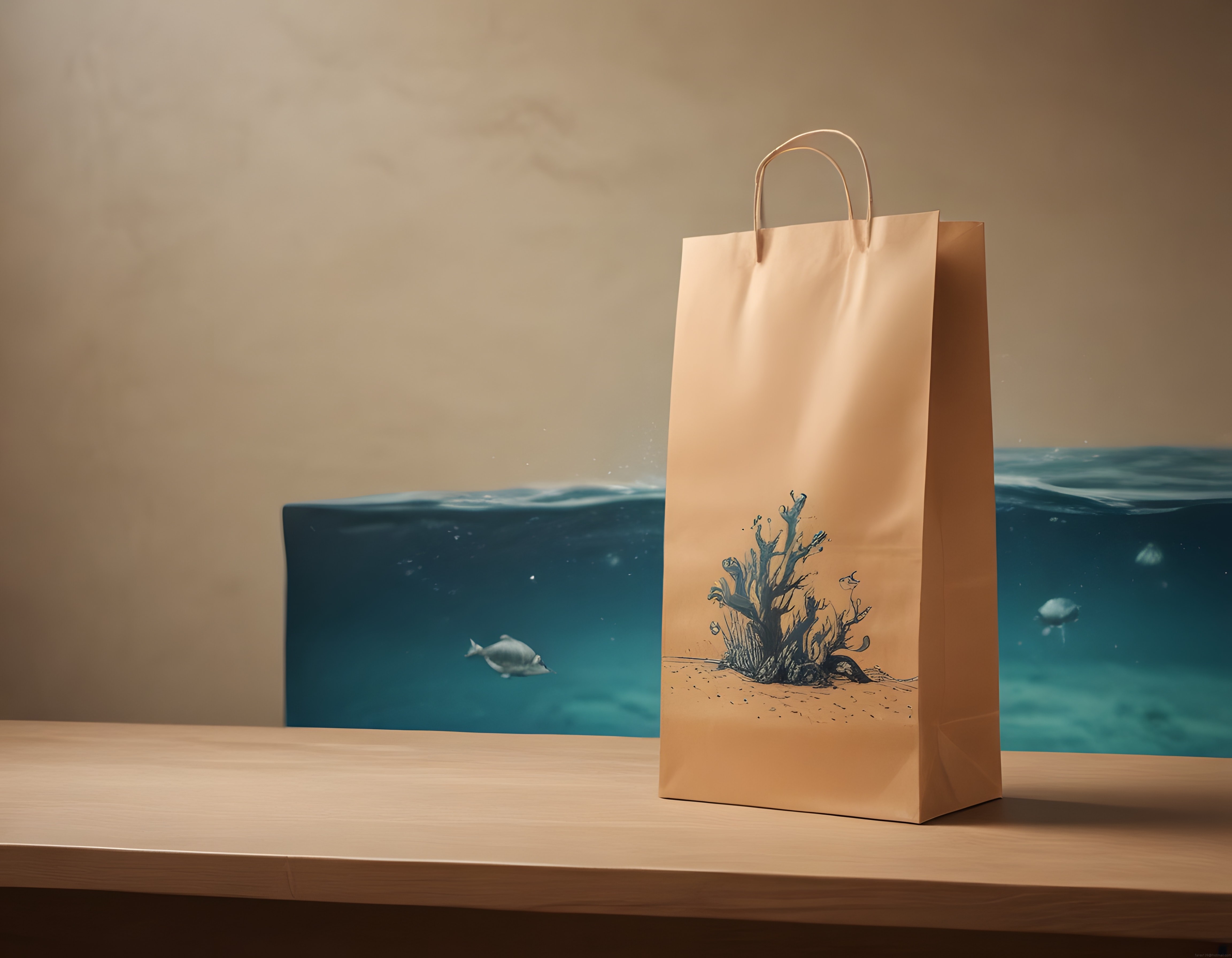 Kraft çanta ve sualtı dünyası: Sürdürülebilir gelecek için deniz dostu mesaj