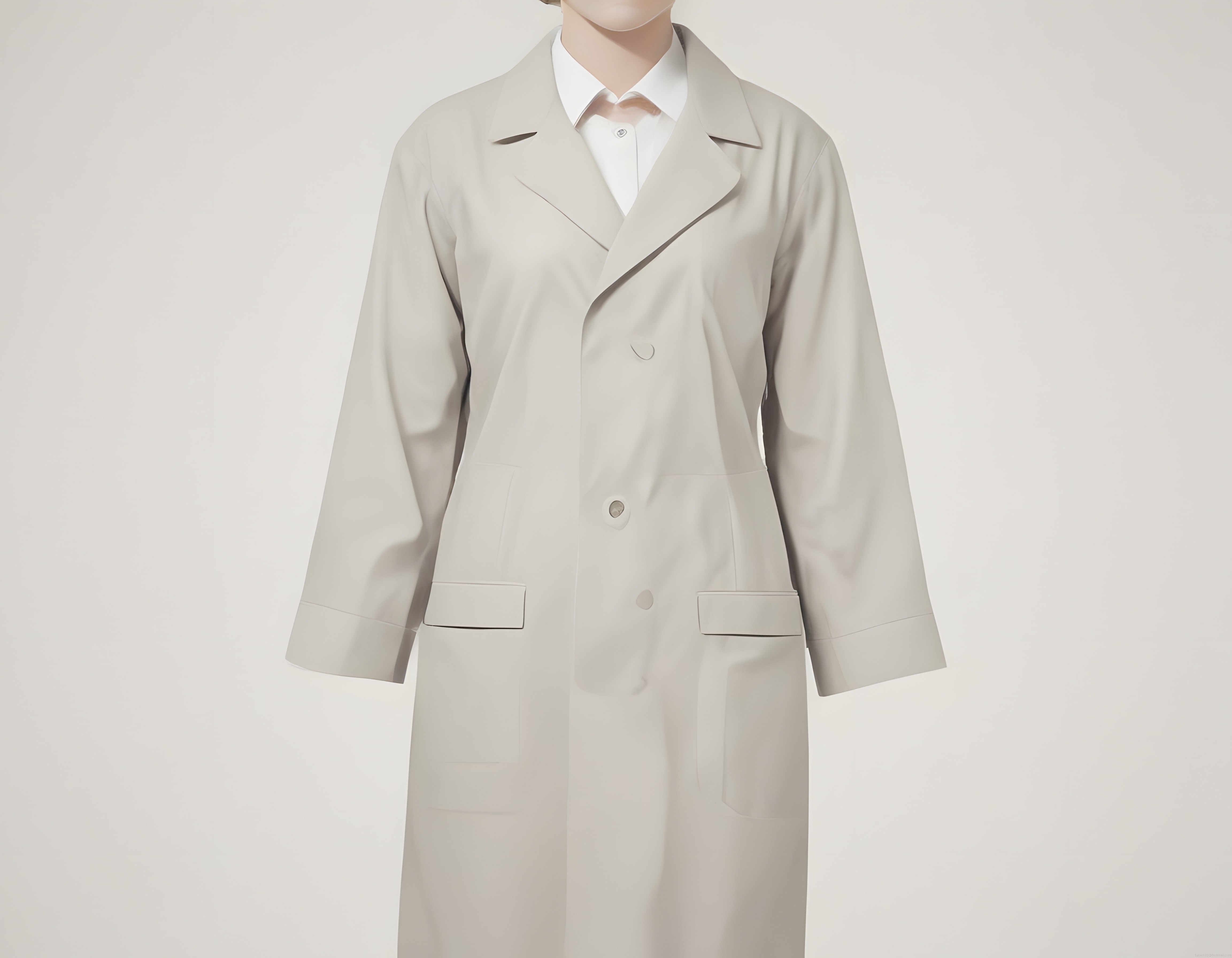 Krem Bej Oversize Trençkot ve Beyaz Gömlek ile Modern Zamansız Şıklık