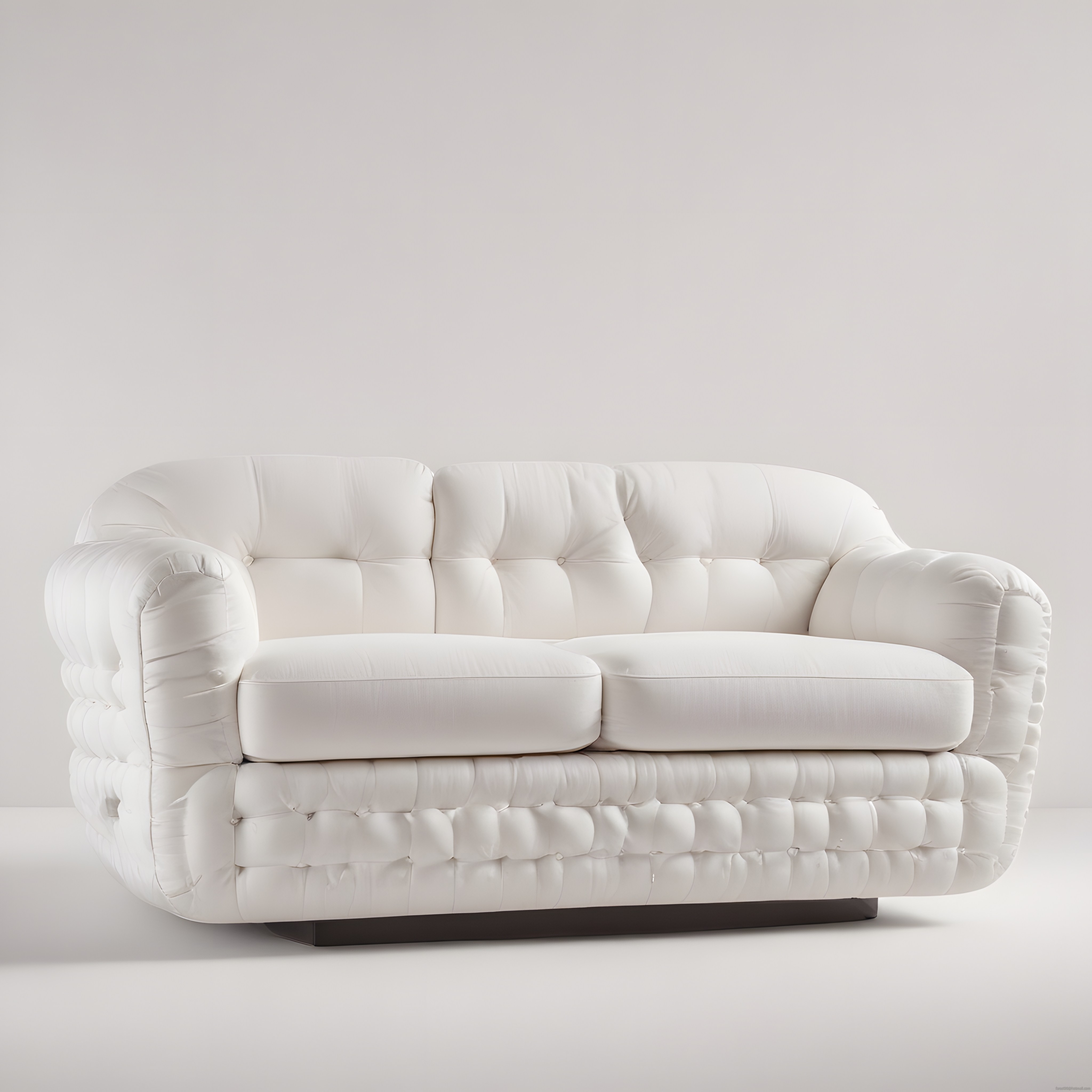 Krem Kapitone Chesterfield İkili Kanepe Modern Oturma Odası Dekorasyonu