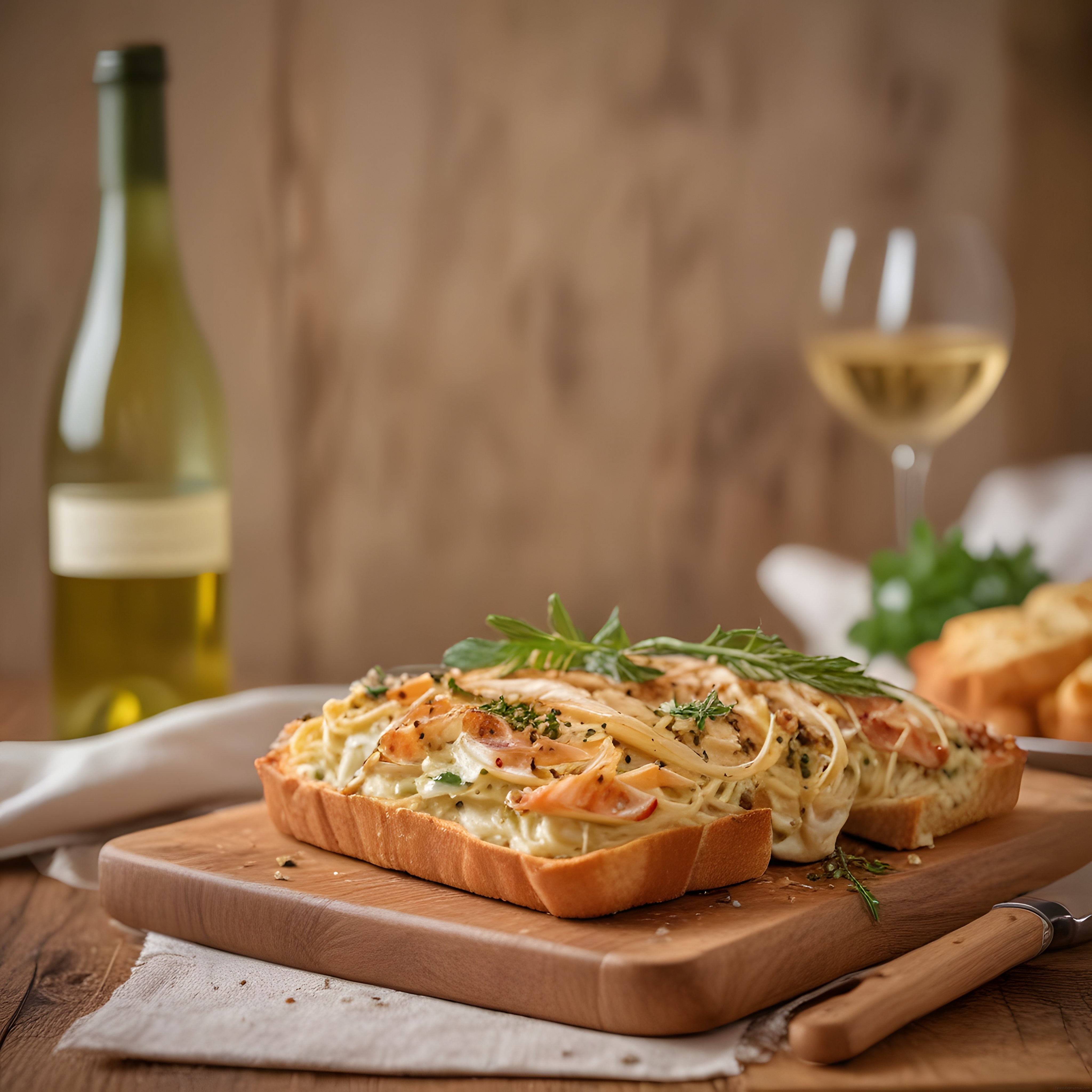Krem Peynirli Füme Somonlu Bruschetta ve Beyaz Şarap Eşleşmesi