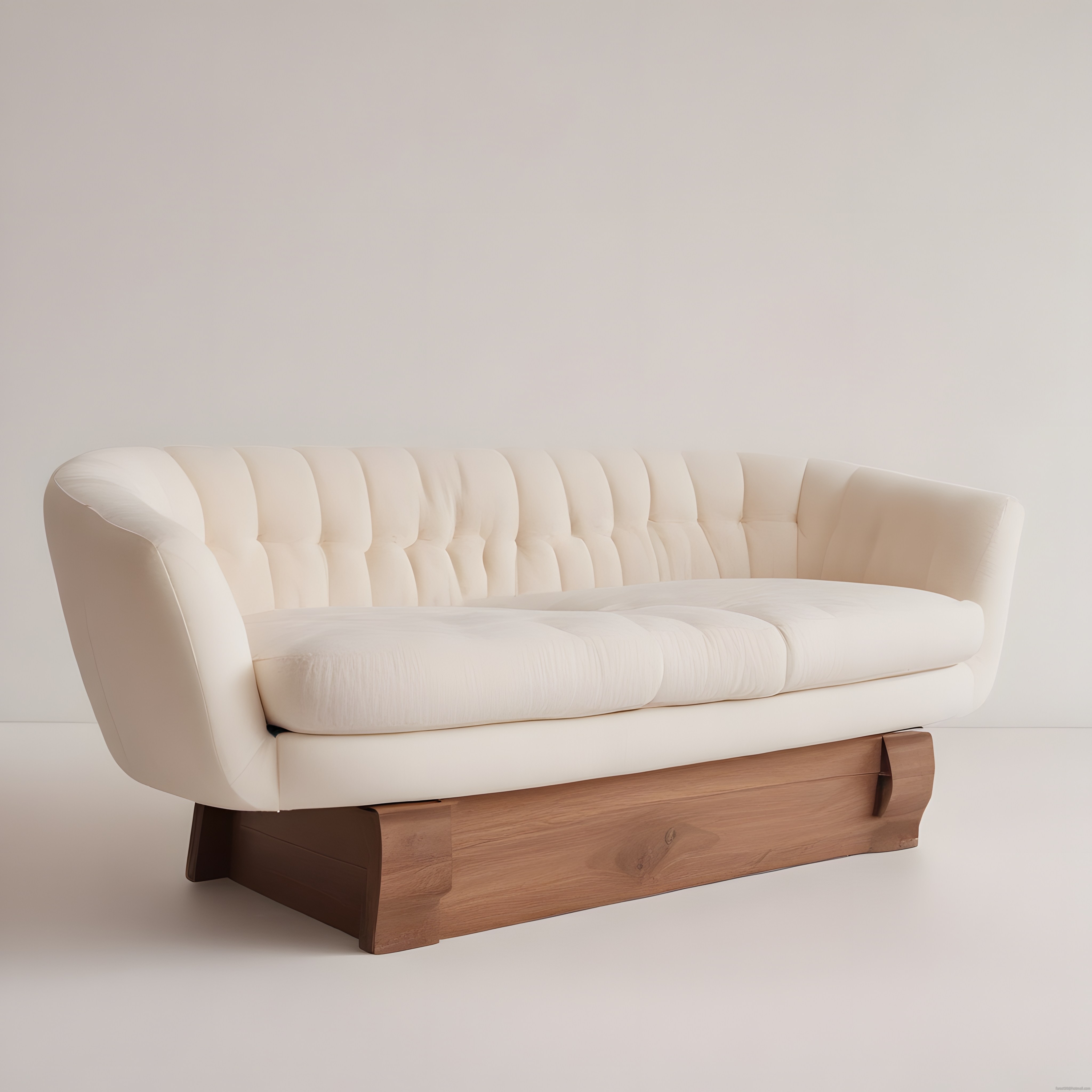 Krem Rengi Ahşap Tabanlı Modern Kanepe ve Minimalist Koltuk Tasarımı