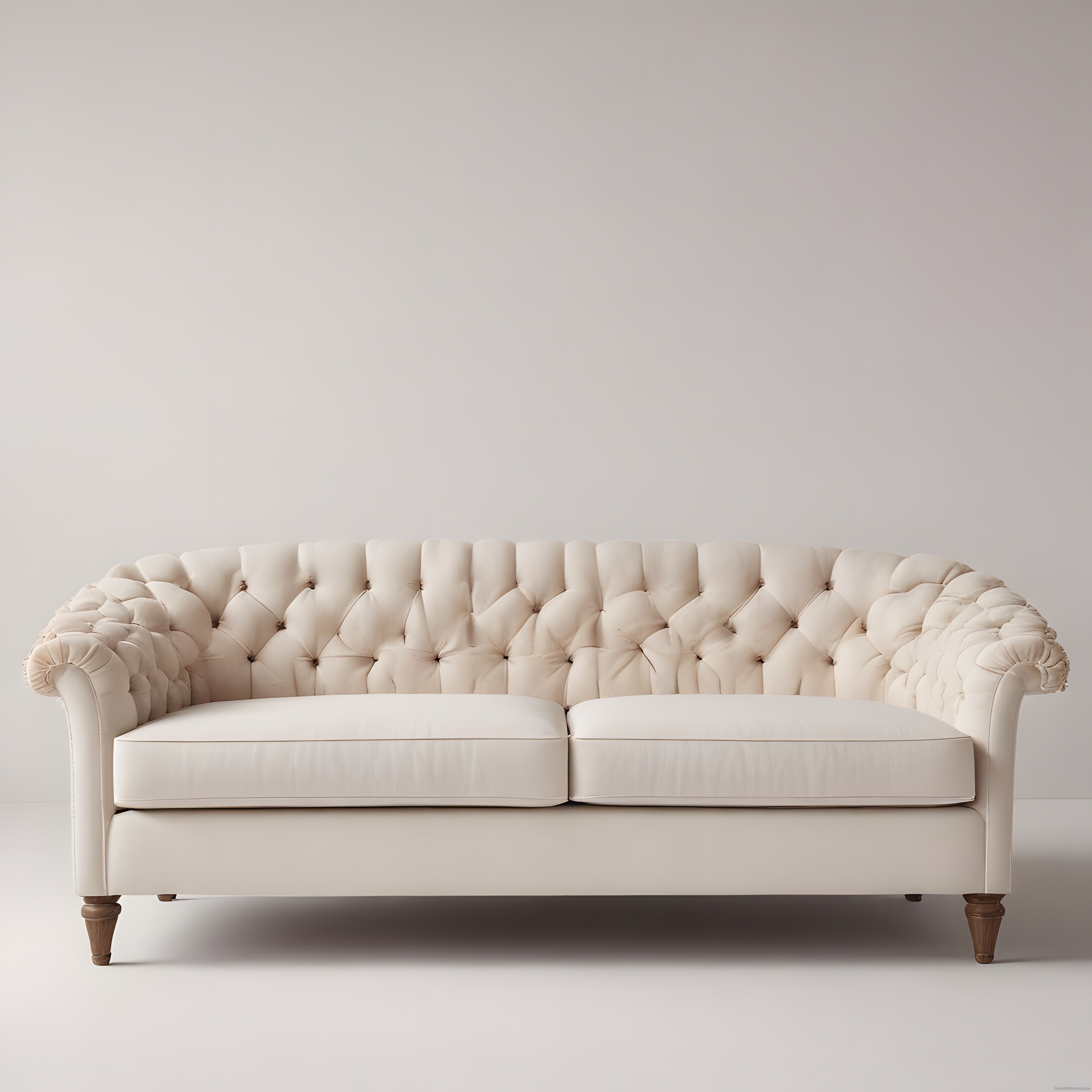 Krem Rengi Düğmeli Chesterfield Kanepe ile Zamansız Salon Dekorasyonu