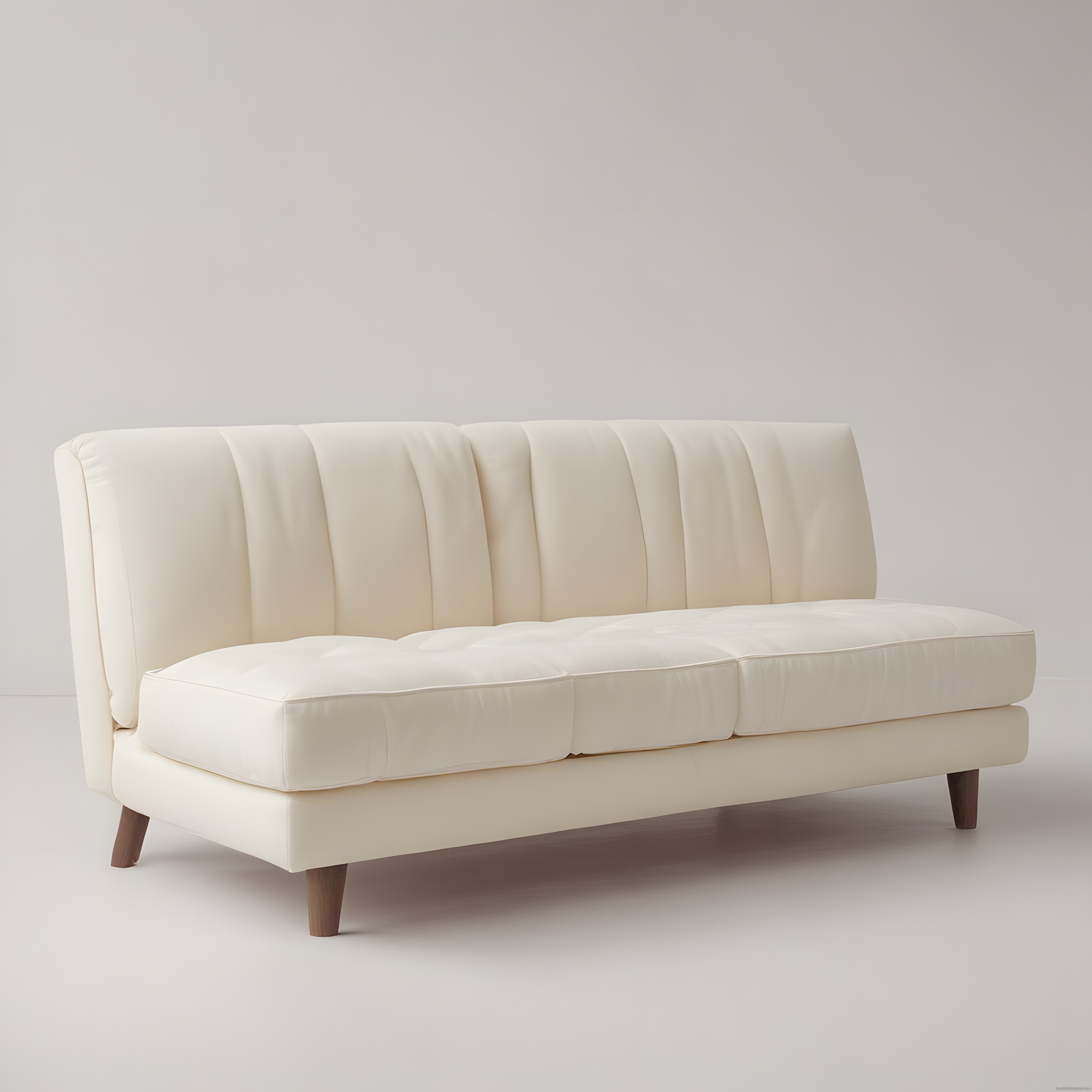 Krem Rengi Kanallı Döşemeli Modern Kanepe ve Minimalist Salon Dekoru