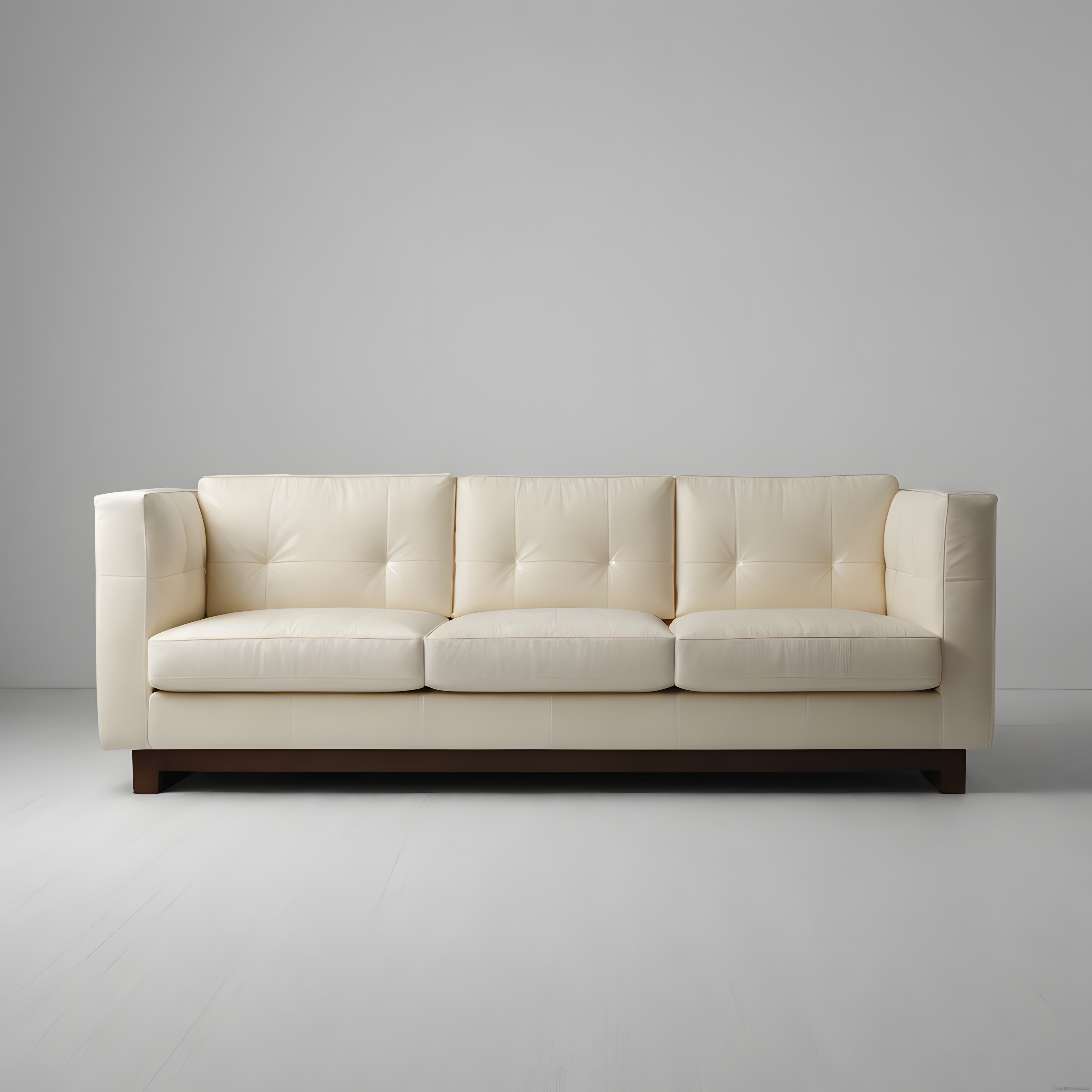 Krem Rengi Modern Deri Kanepe ile Zamansız ve Şık Salon Dekorasyonu