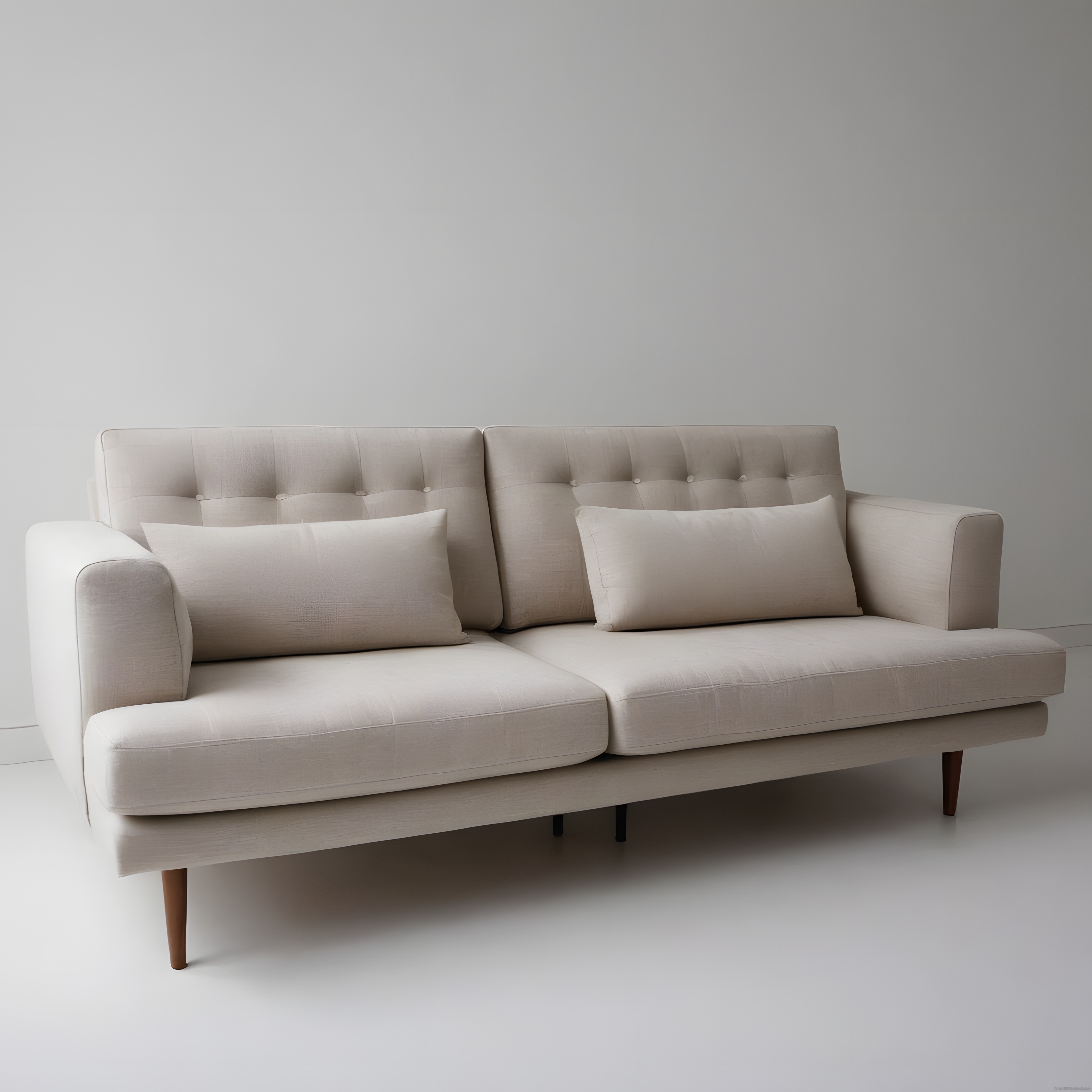 Krem Rengi Modern Düğmeli Kanepe ile Sade ve Şık Salon Dekorasyonu