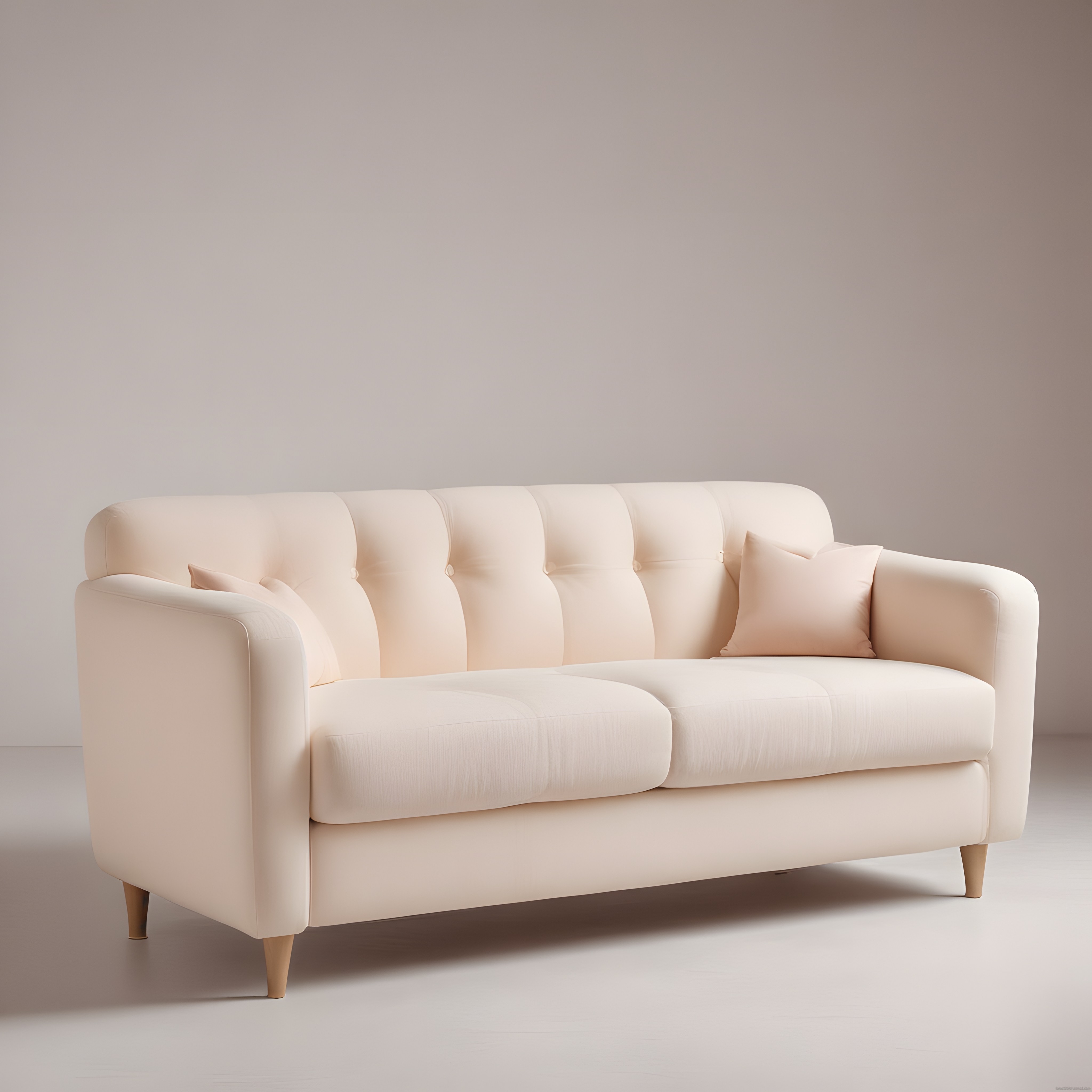 Krem rengi modern düğmeli koltuk ile sade ve şık salon dekorasyonu fikirleri