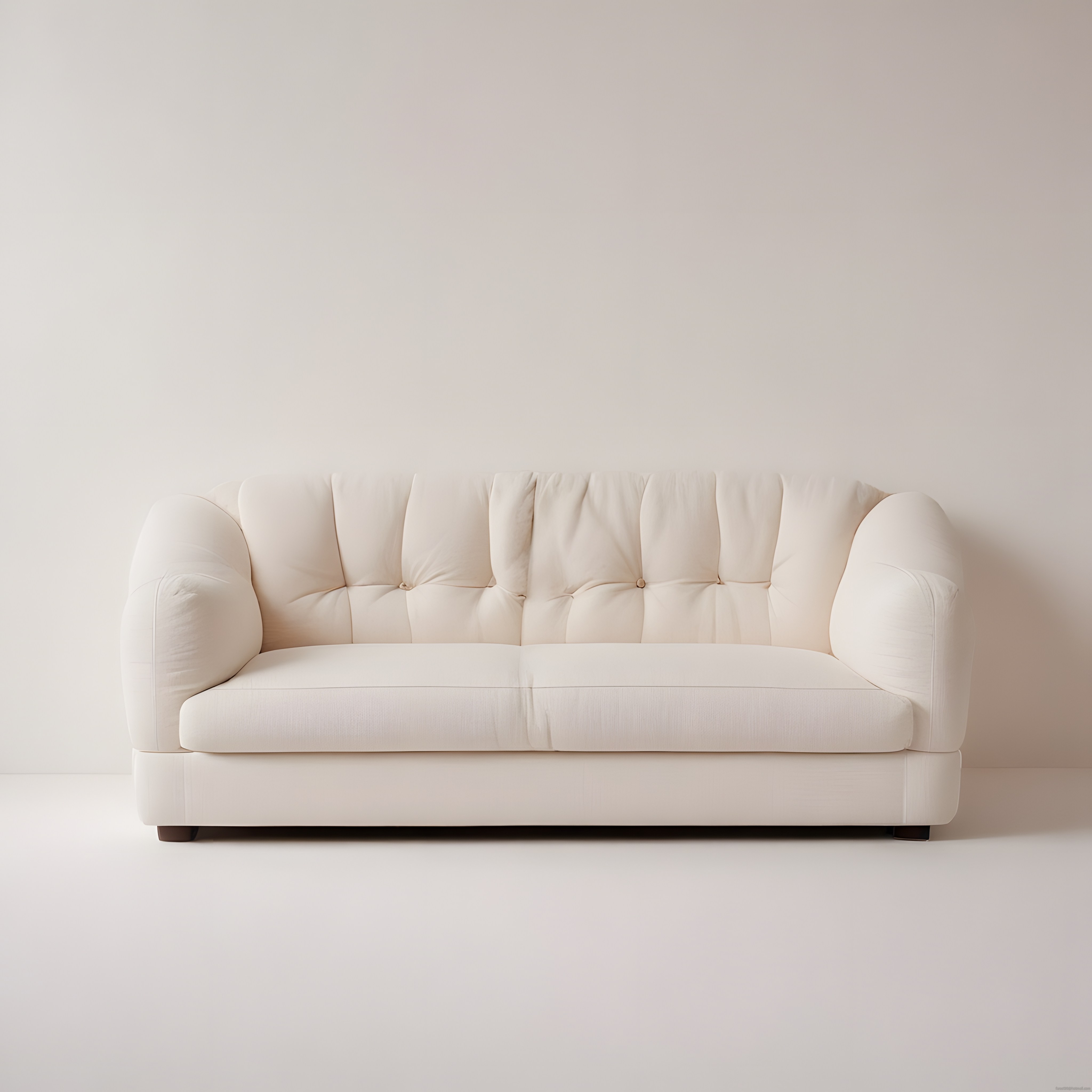 Krem rengi modern kanepe ön planda, minimalist iç mekan dekorasyonu ve ferah yaşam alanı