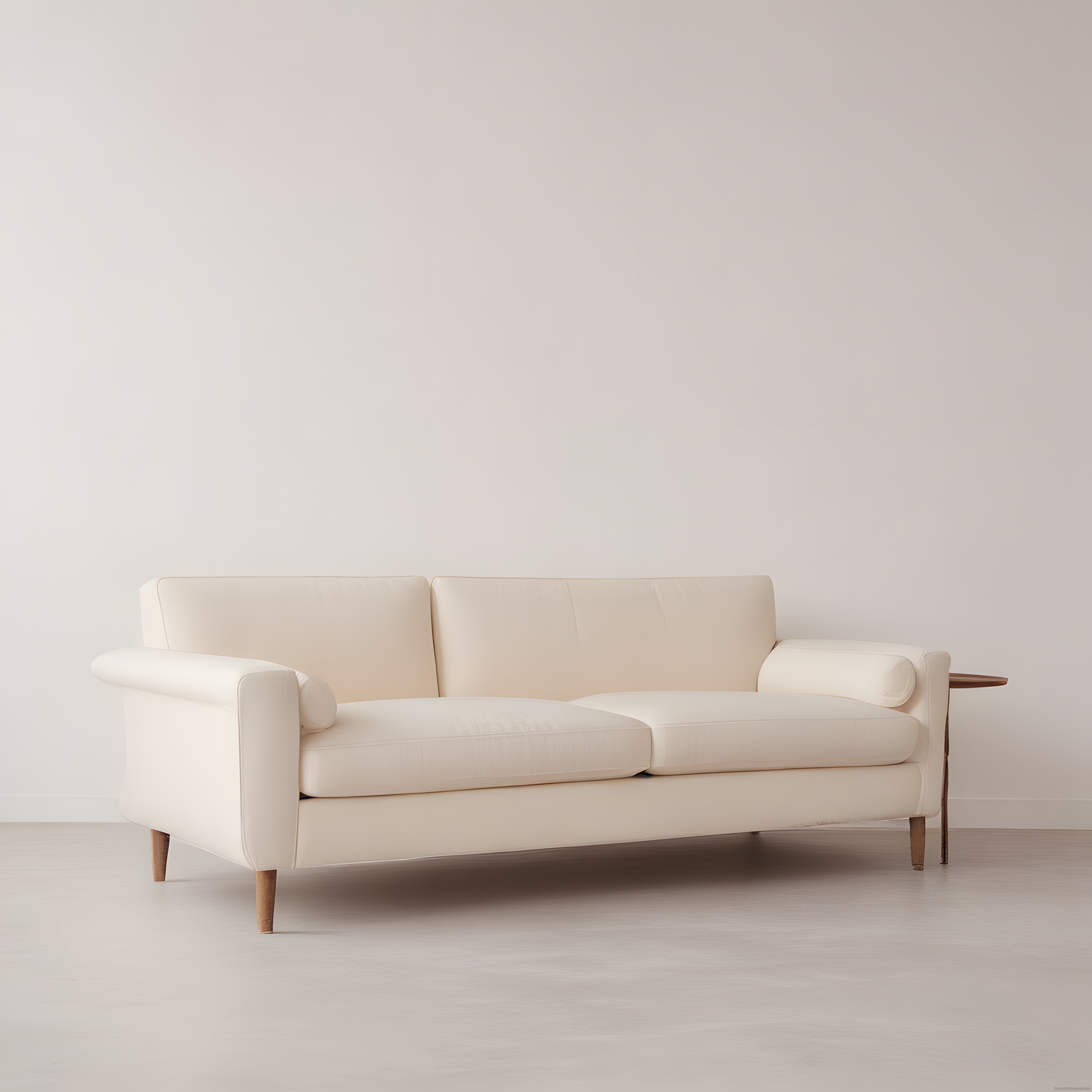 Krem Rengi Modern Kanepe ve Ahşap Detaylarla Minimalist Ev Dekorasyonu